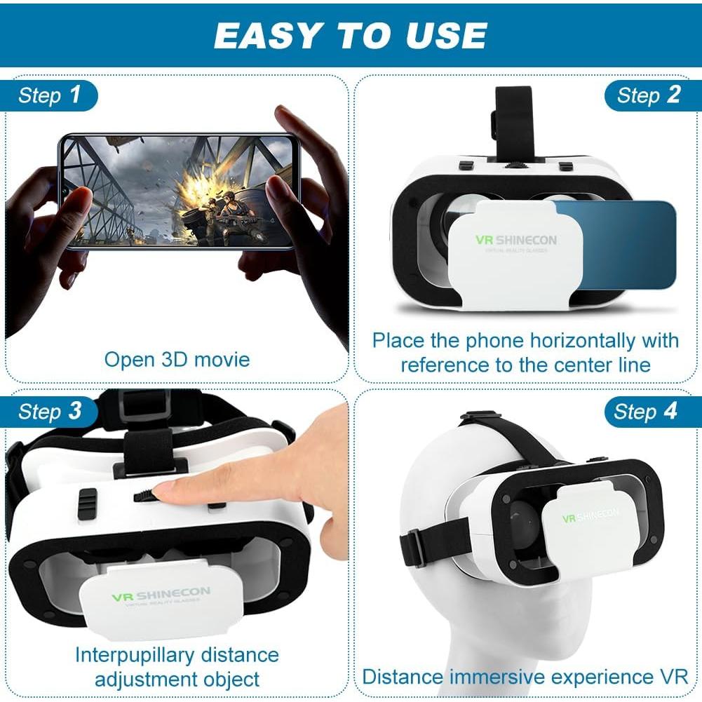 Auriculares VR Quixleen 3D para Teléfonos 4.7-6" con Control Remoto