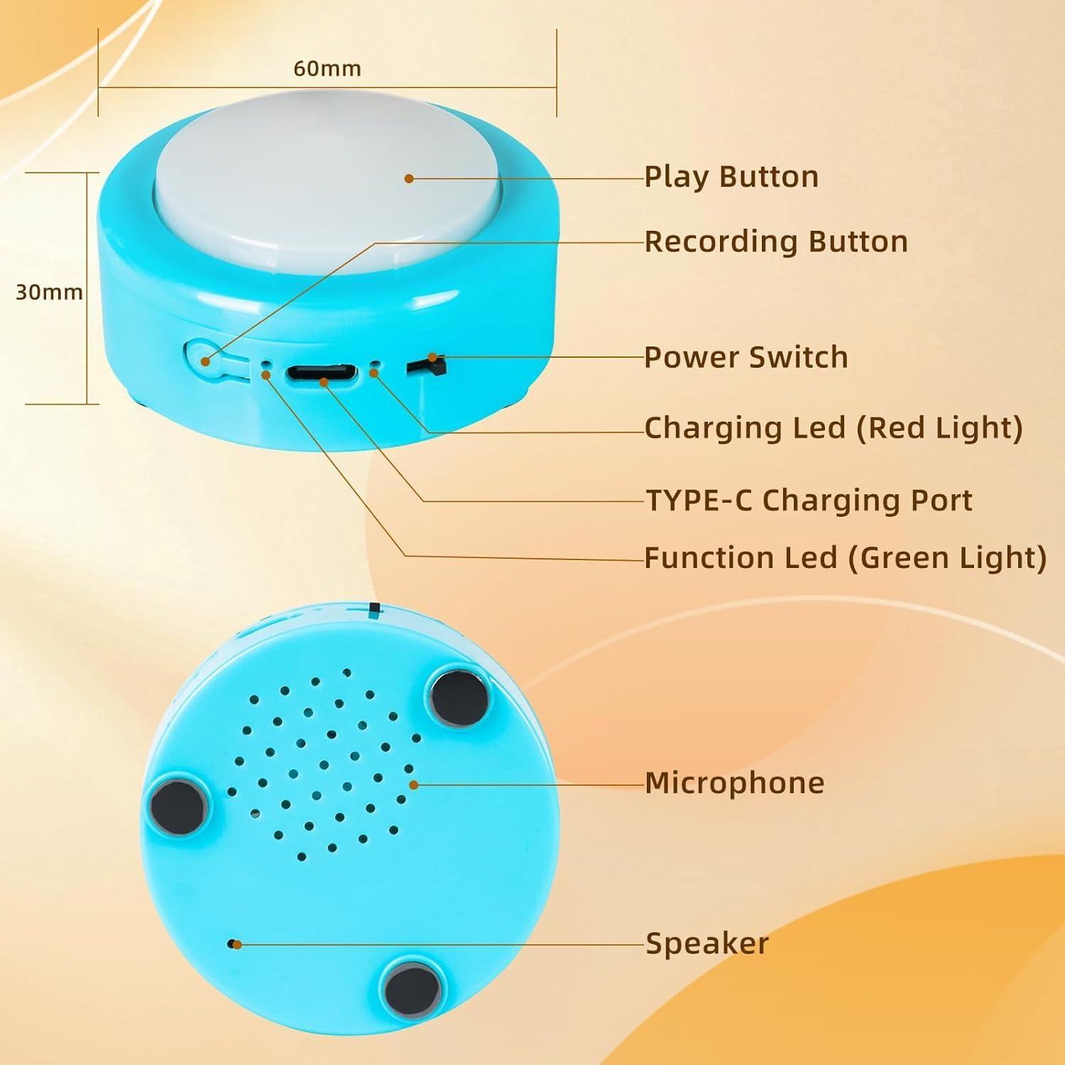 Kit de Botones de Comunicación para Perros KIMPOK - 6 Botones Recargables