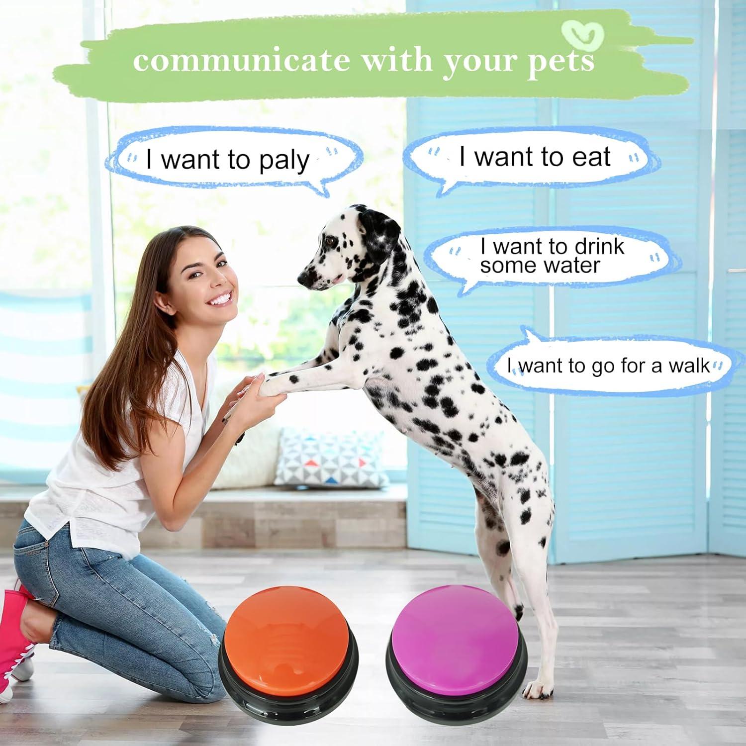 Juego de 2 Botones Hablantes para Perros Gelabur 9x9cm