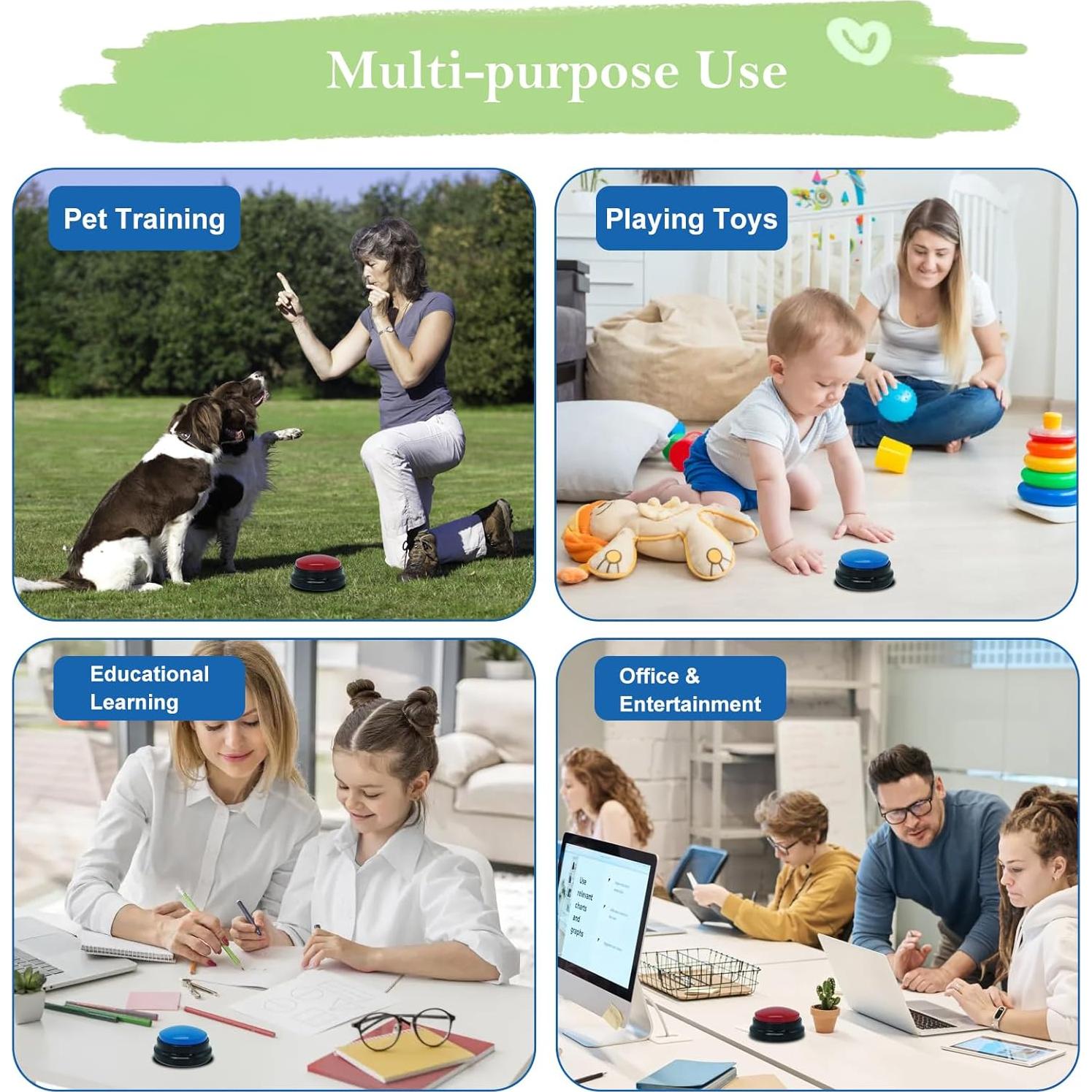 Juego de 2 Botones Hablantes para Perros Gelabur - Entrenamiento