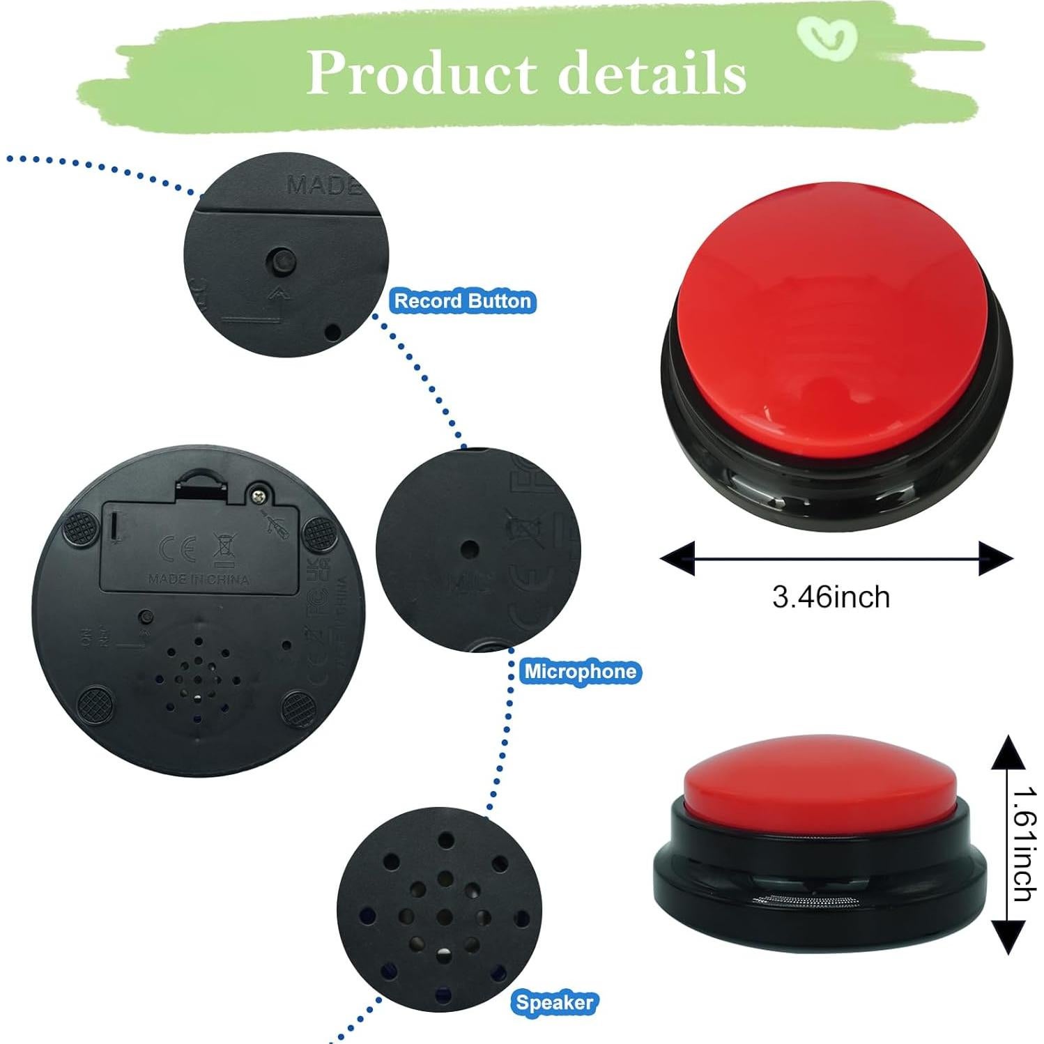 Juego de 2 Botones Hablantes para Perros Gelabur - Entrenamiento