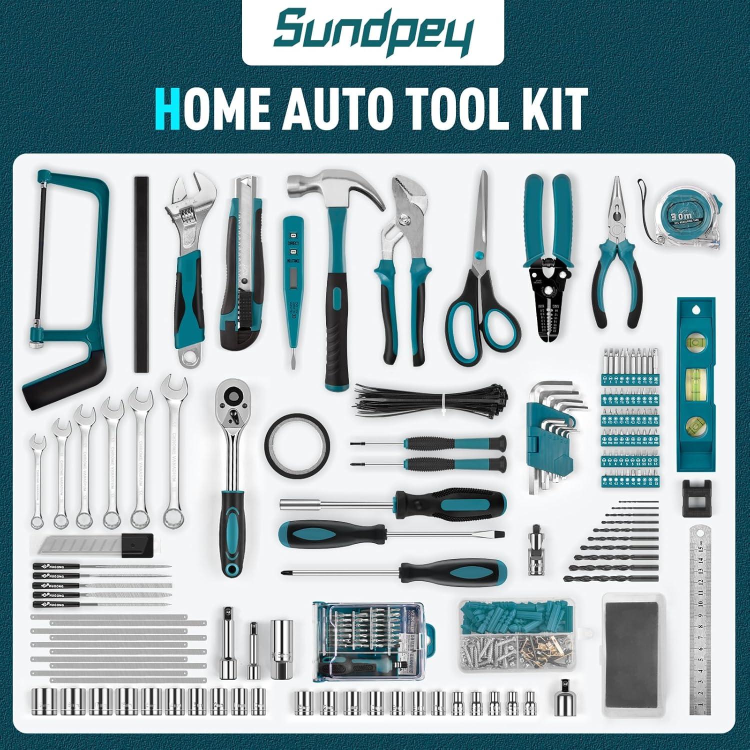 Kit de Herramientas Sundpey 379PCS - Caja Completa para Hogar y Auto