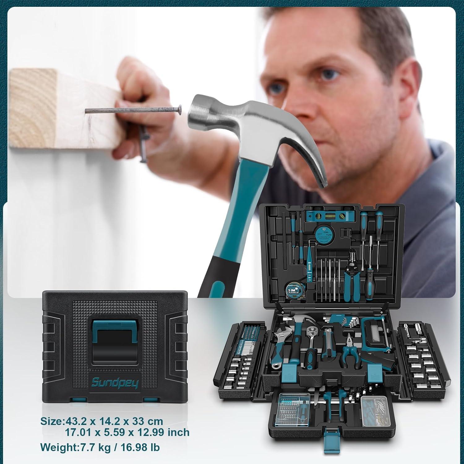 Kit de Herramientas Sundpey 379PCS - Caja Completa para Hogar y Auto