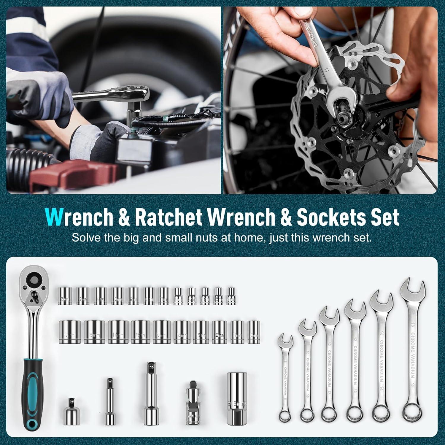 Kit de Herramientas Sundpey 379PCS - Caja Completa para Hogar y Auto