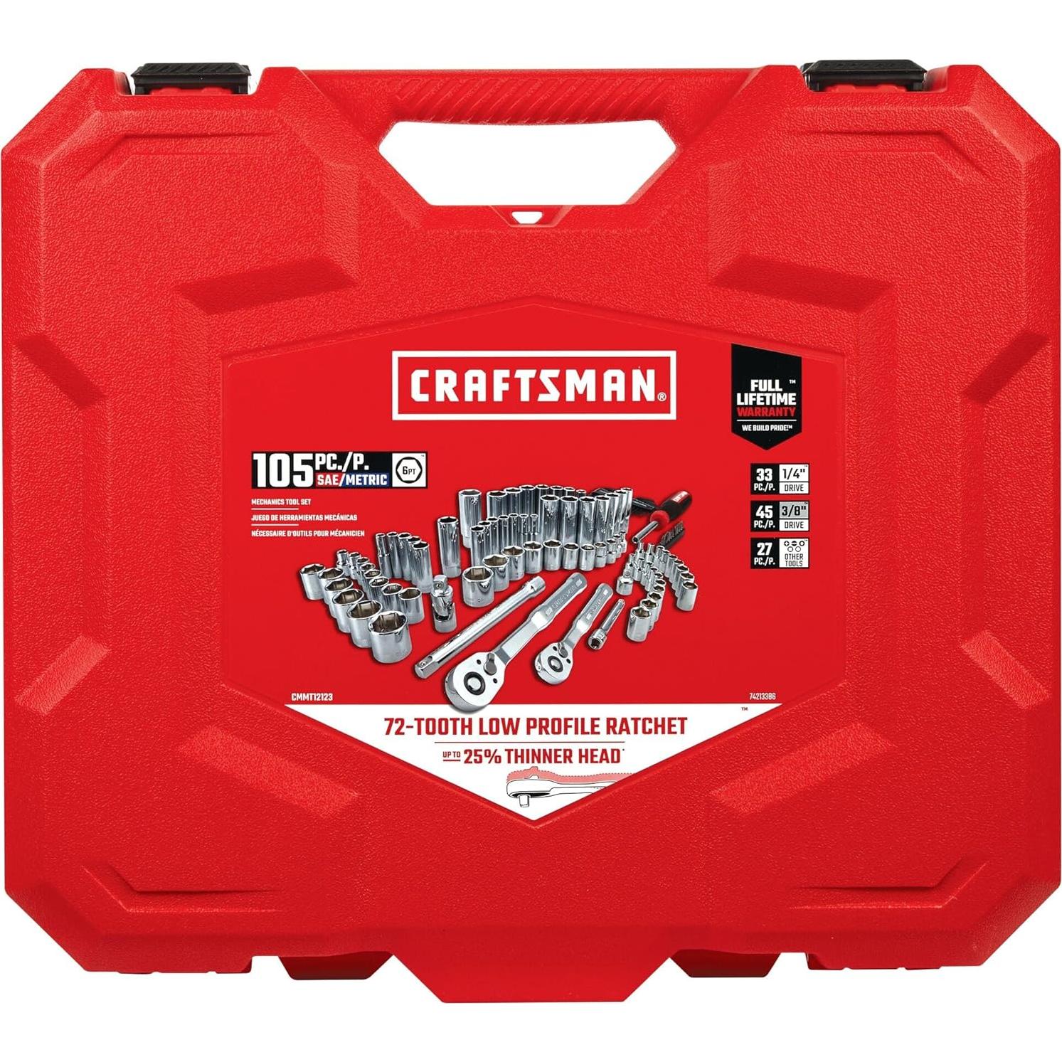 Juego de Herramientas CRAFTSMAN 105 Pzs Estándar y Métrico