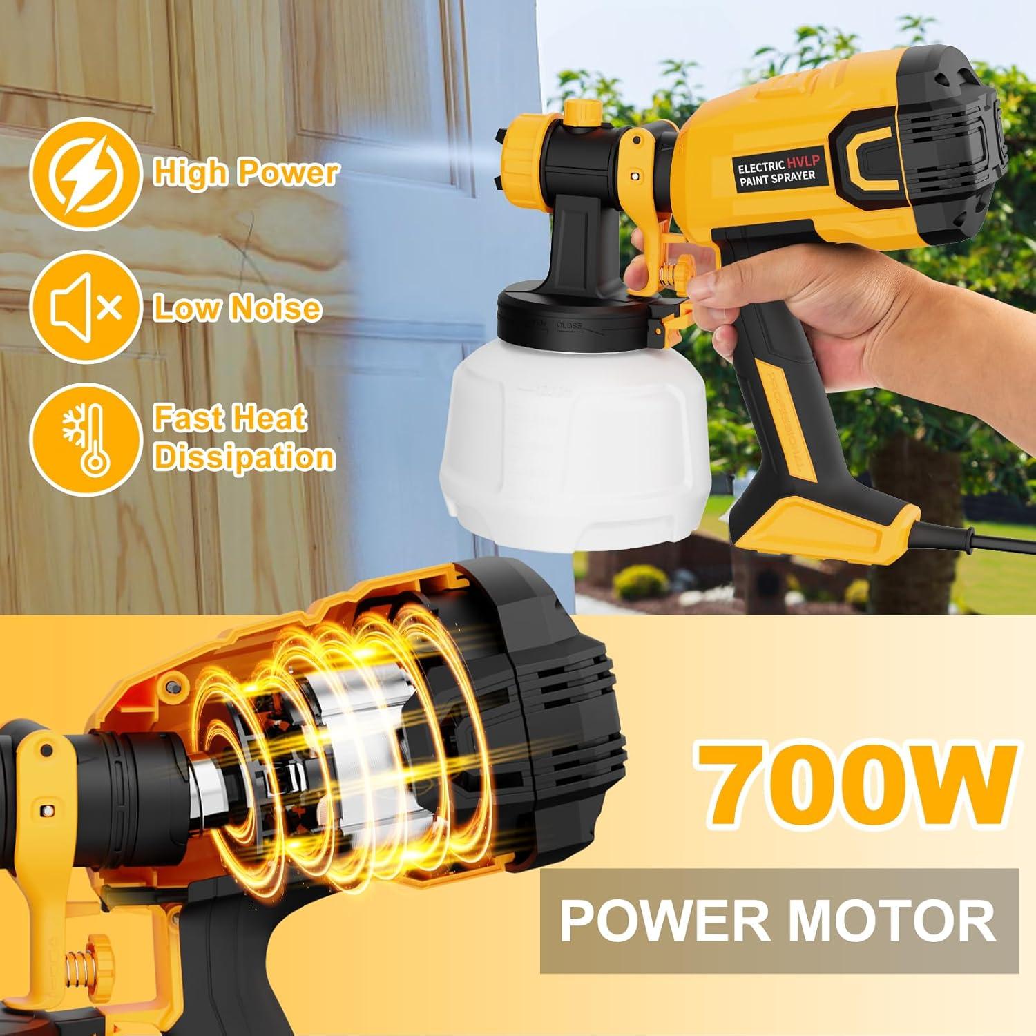 Pulverizador de Pintura Eléctrico LIFOVE 700W 1.18L 4 Boquillas