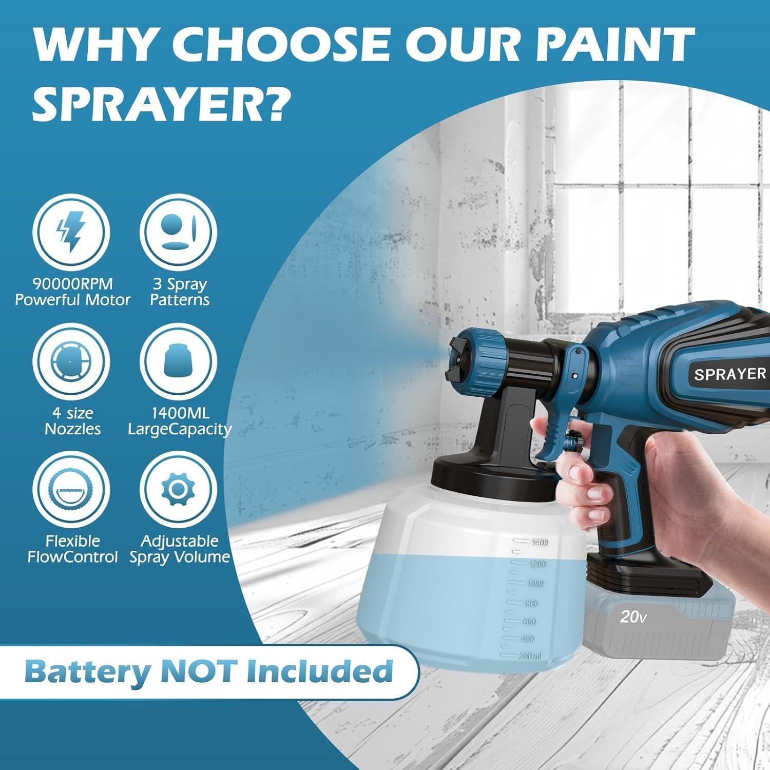 Pulverizador de pintura inalámbrico MirrorZone CN-8 1400ml