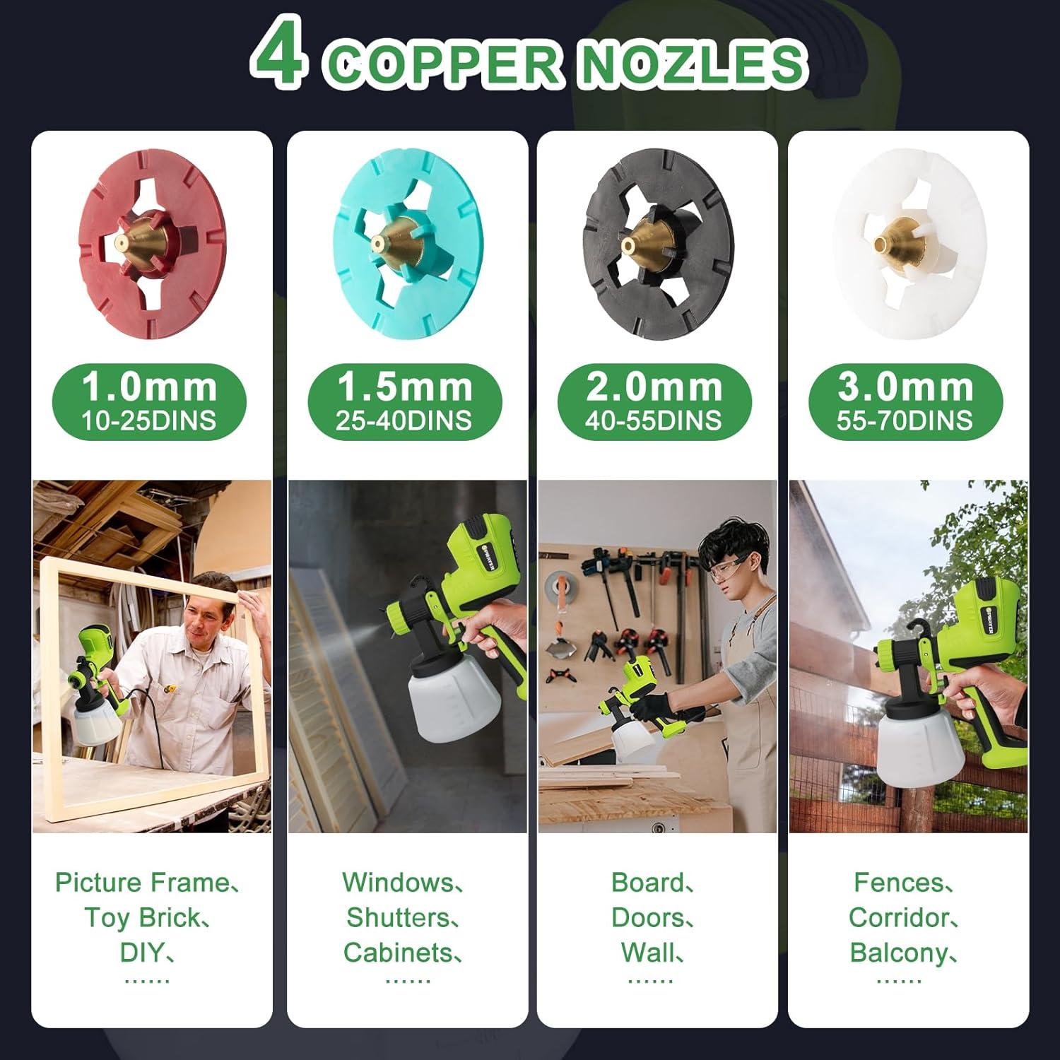 Pulverizador de pintura ELPIDIO 700W HVLP 1200ml Verde