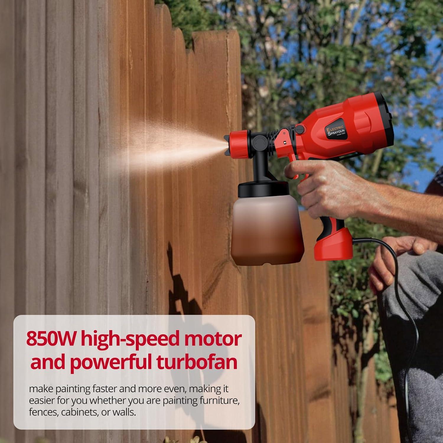 Pulverizador de pintura XUNTOP 850W con 5 boquillas y 1000ml