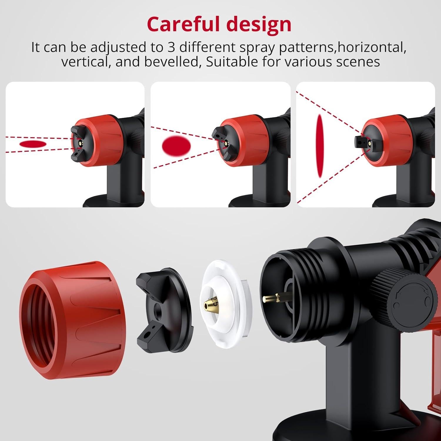 Pulverizador de pintura XUNTOP 850W con 5 boquillas y 1000ml