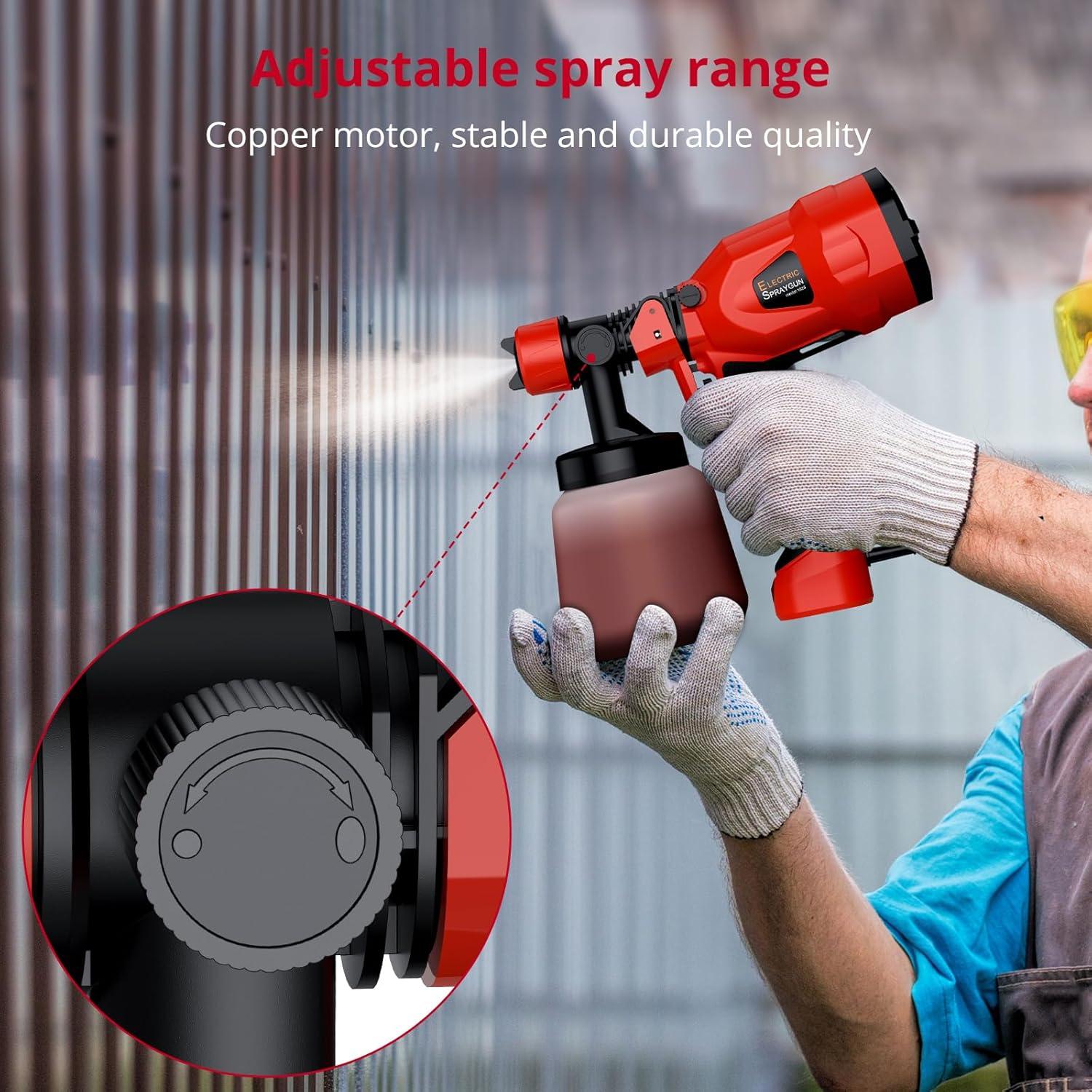 Pulverizador de pintura XUNTOP 850W con 5 boquillas y 1000ml