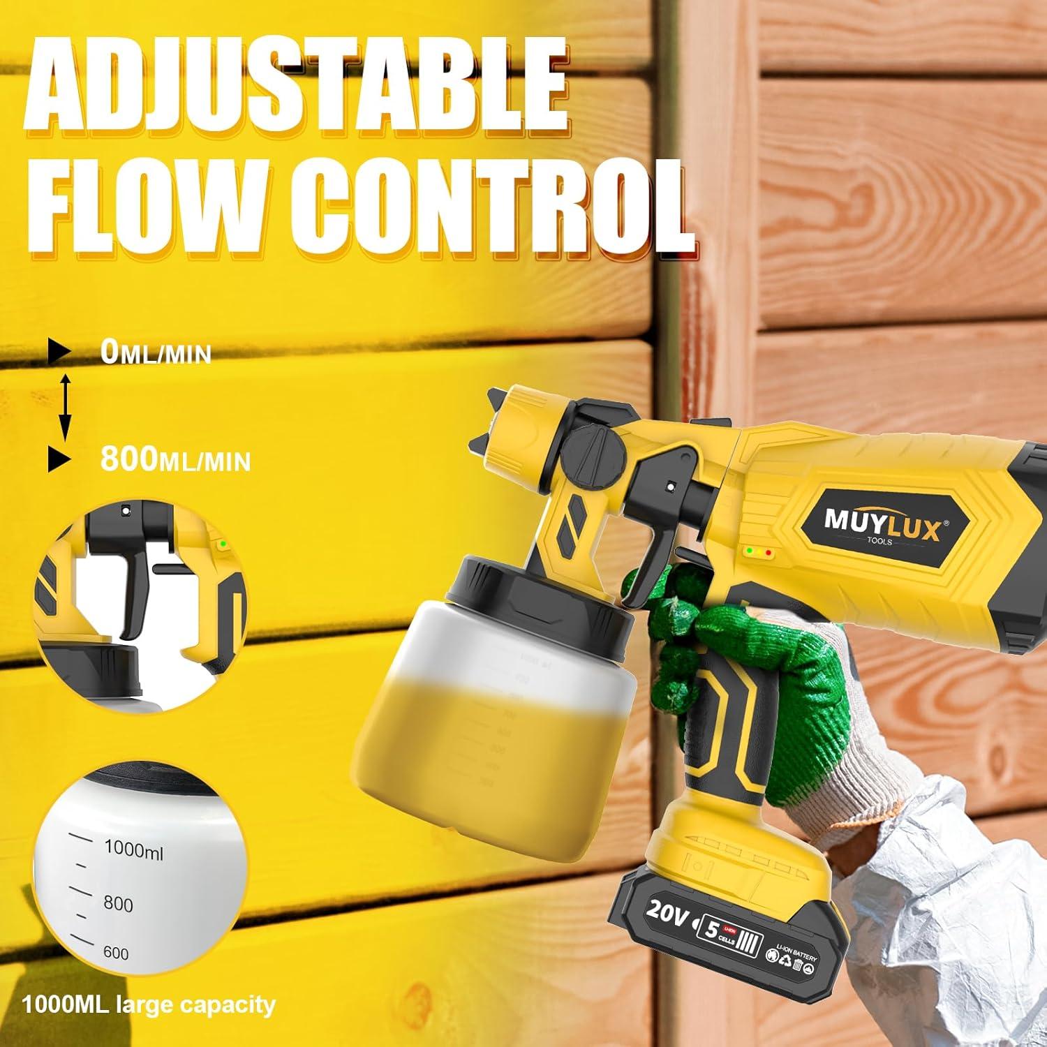 Pulverizador de pintura inalámbrico Muylux CPS-202B-MY 800W