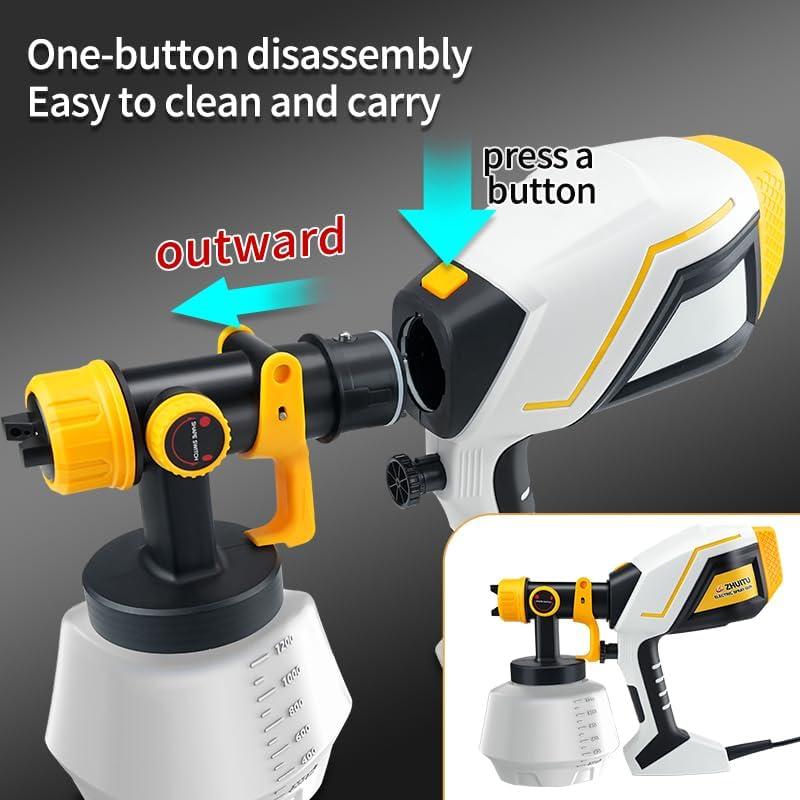 Pistola de Pintura Eléctrica ZHUITU 1000W 1200ml 6 Boquillas
