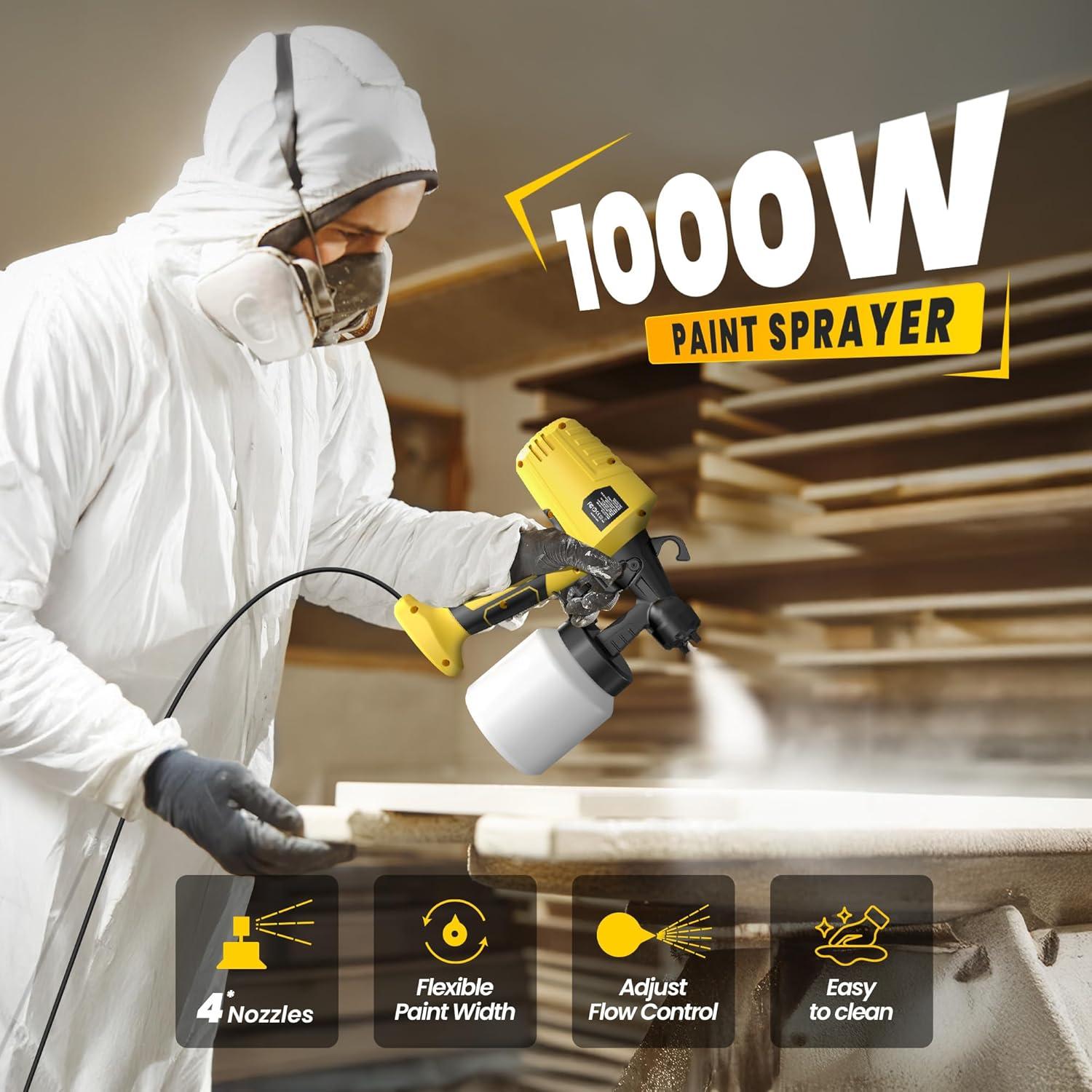 Pulverizador de pintura ZippyZebra 1000ml 1000W HVLP Amarillo