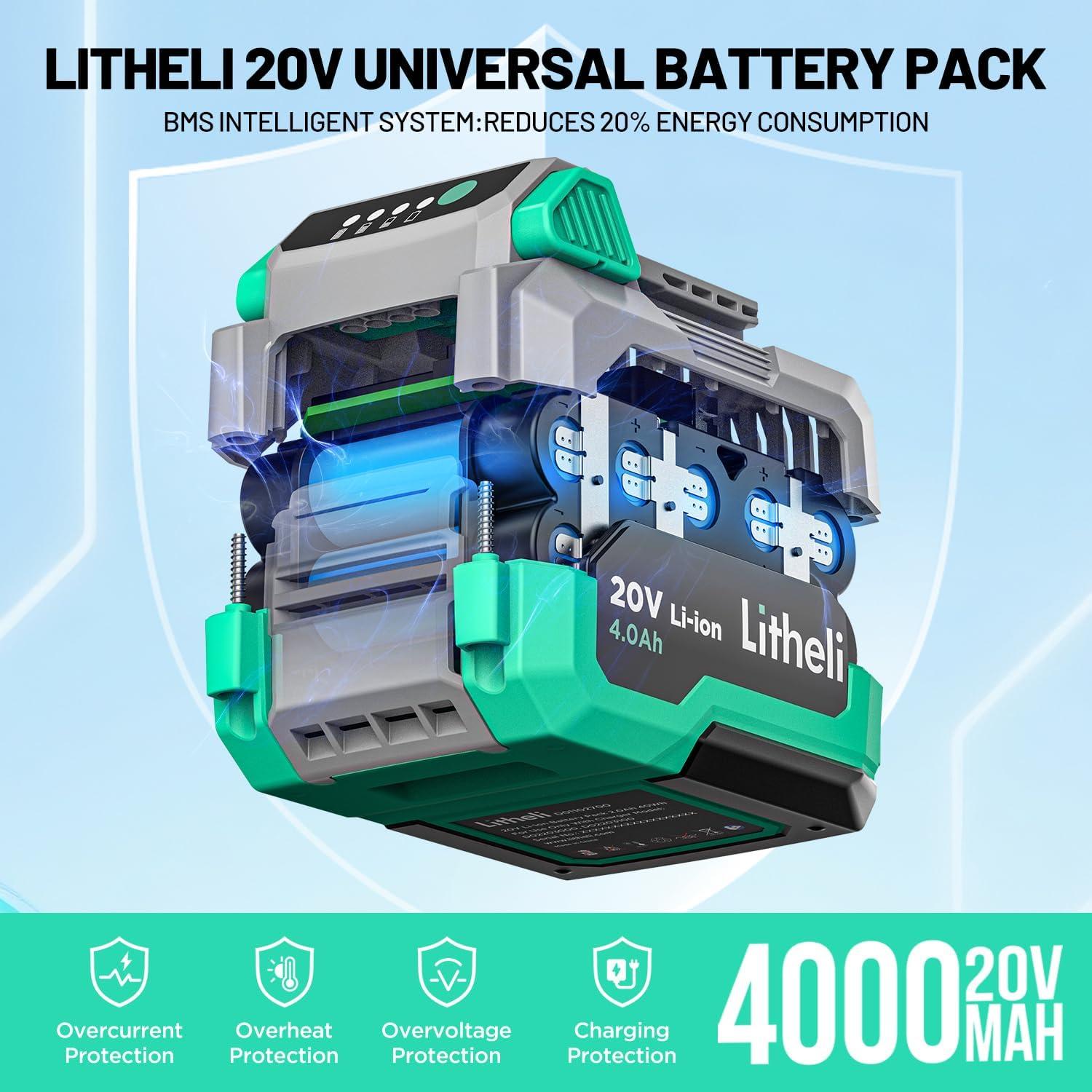 Pulverizador de Pintura Inalámbrico Litheli 20V 4.0Ah HVLP 1000ml