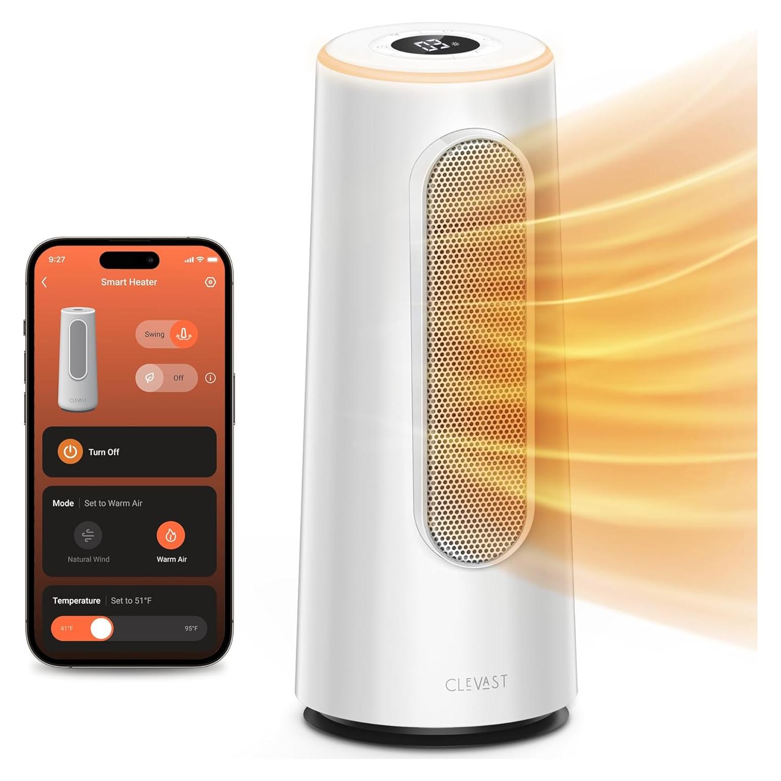 Calefactor Eléctrico CLEVAST CL-EH01 1500W Portátil con App