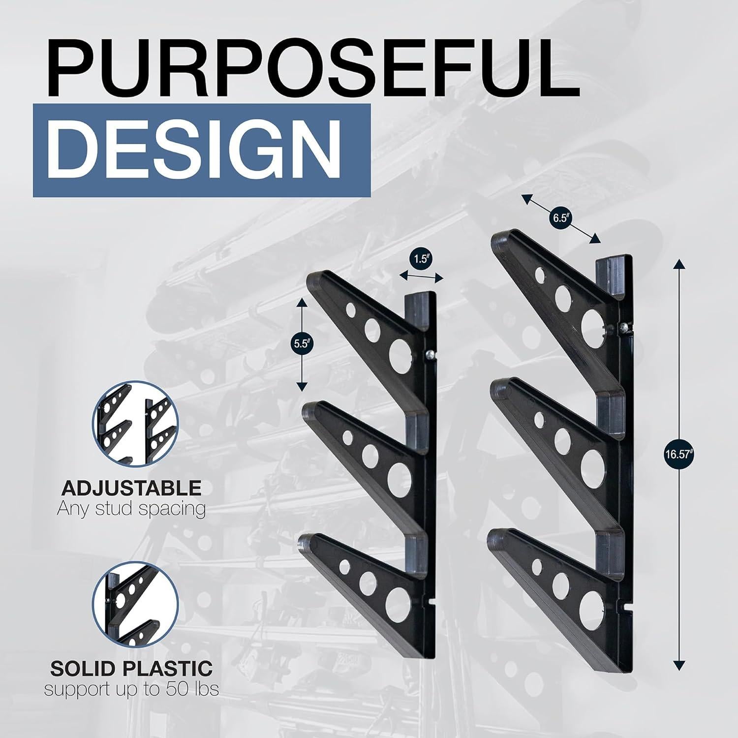 Soporte de Almacenamiento para Esquís y Snowboards StoreYourBoard, 50.8 cm, Negro