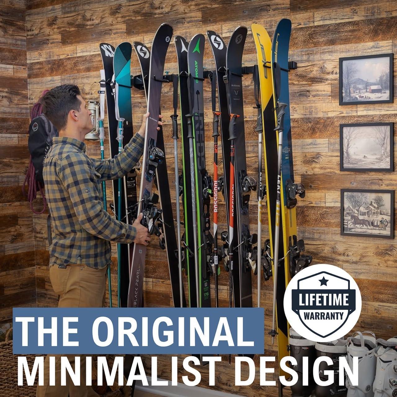 Soporte de Esquí StoreYourBoard para 5 pares, 136 kg, Negro