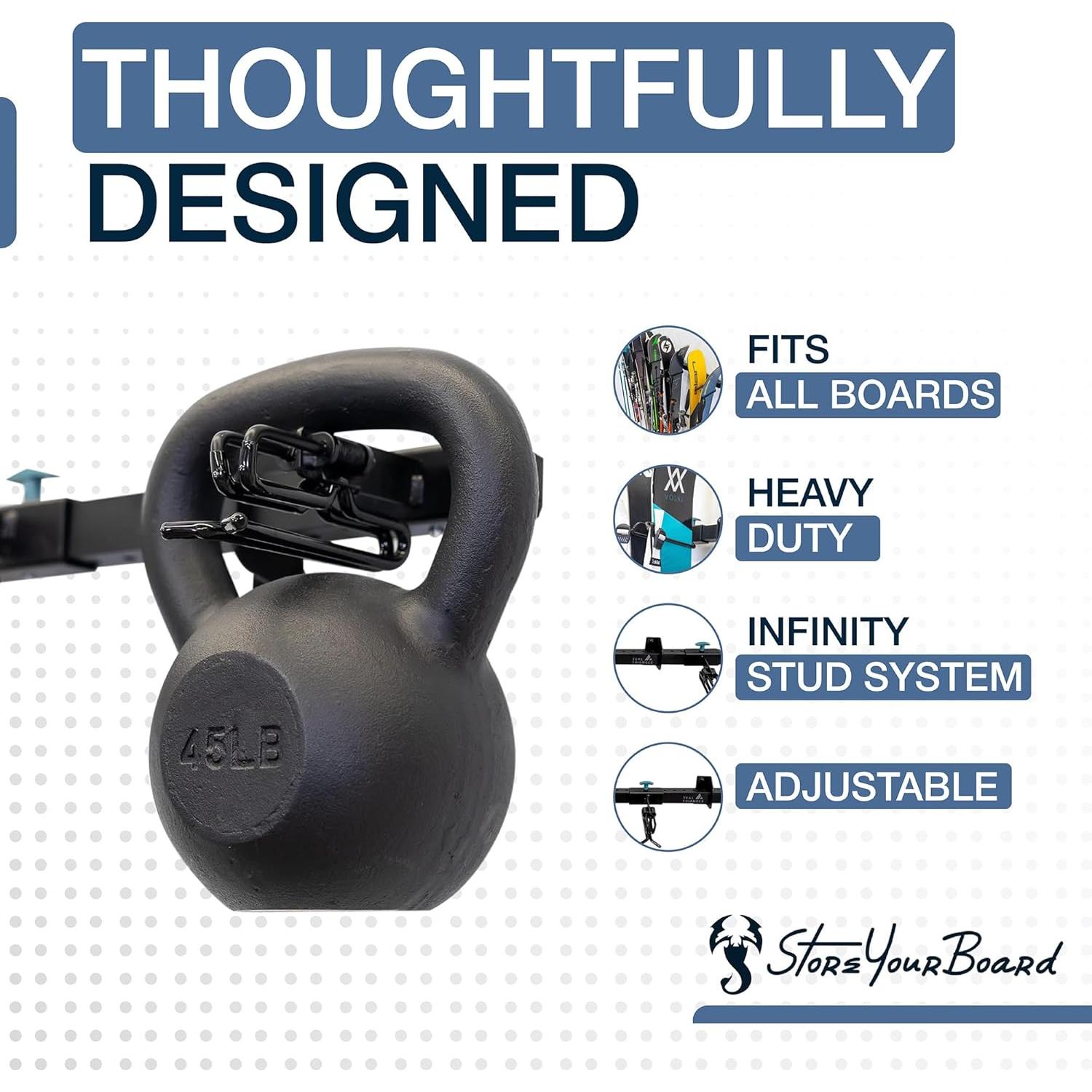 Soporte de Esquí StoreYourBoard para 5 pares, 136 kg, Negro