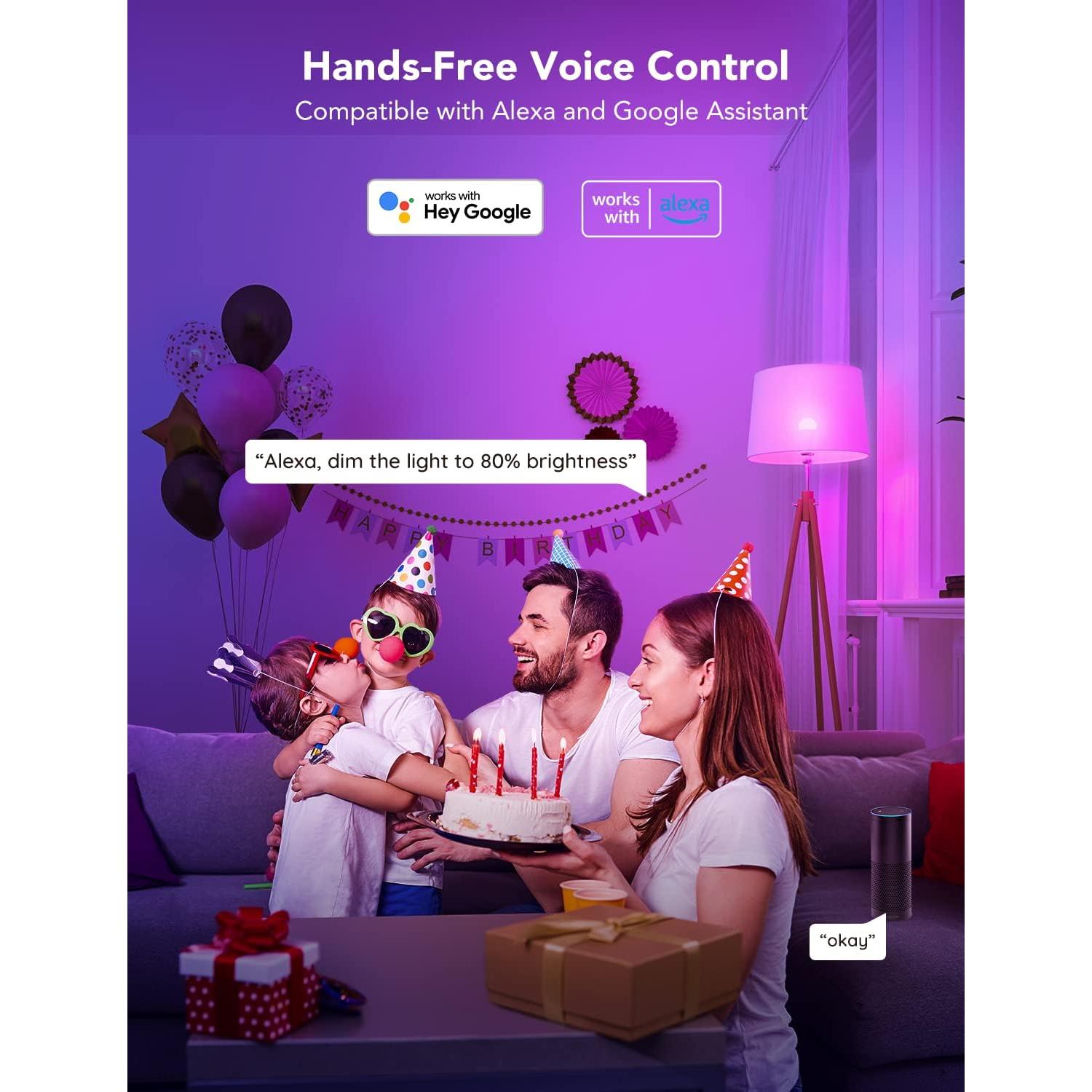 Bombillas Inteligentes Govee H6008 RGBWW, 800 Lúmenes, Paquete de 6