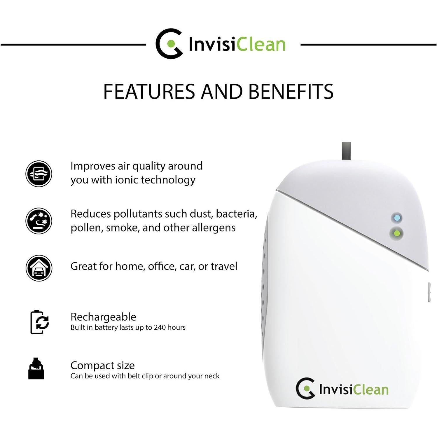 Purificador de Aire Portátil InvisiClean IC-100 Collar