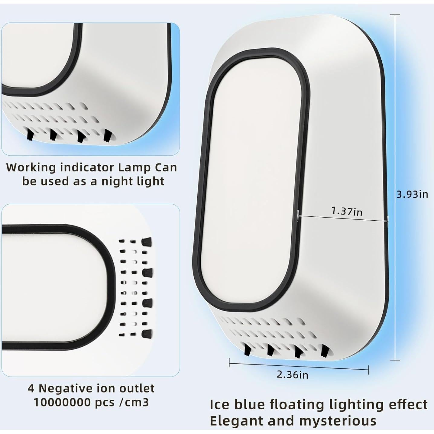 Ionizador de Aire Enchufable PK03 - Purificador Silencioso 59g