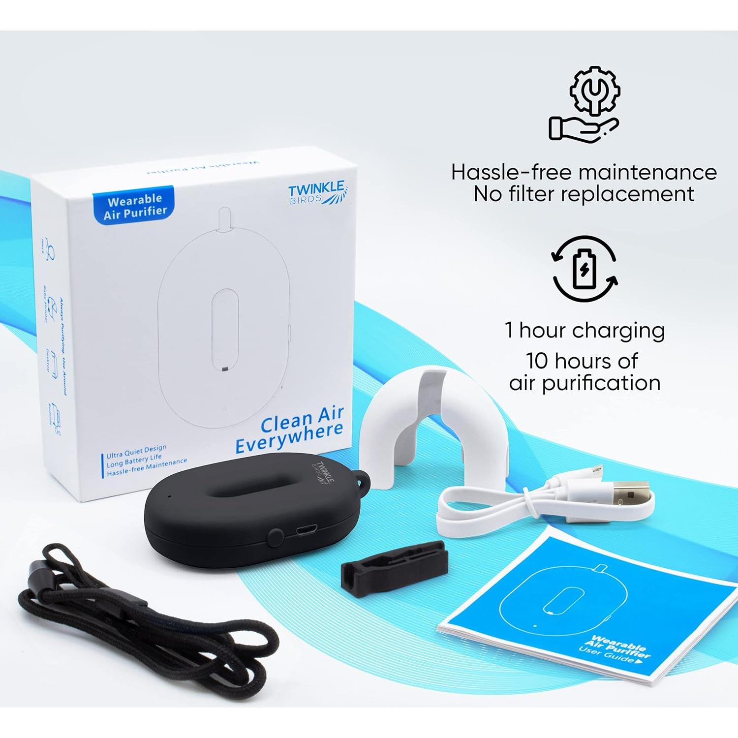 Collar Purificador de Aire Portátil Twinkle Birds JO-2001 - Ionizador Recargable