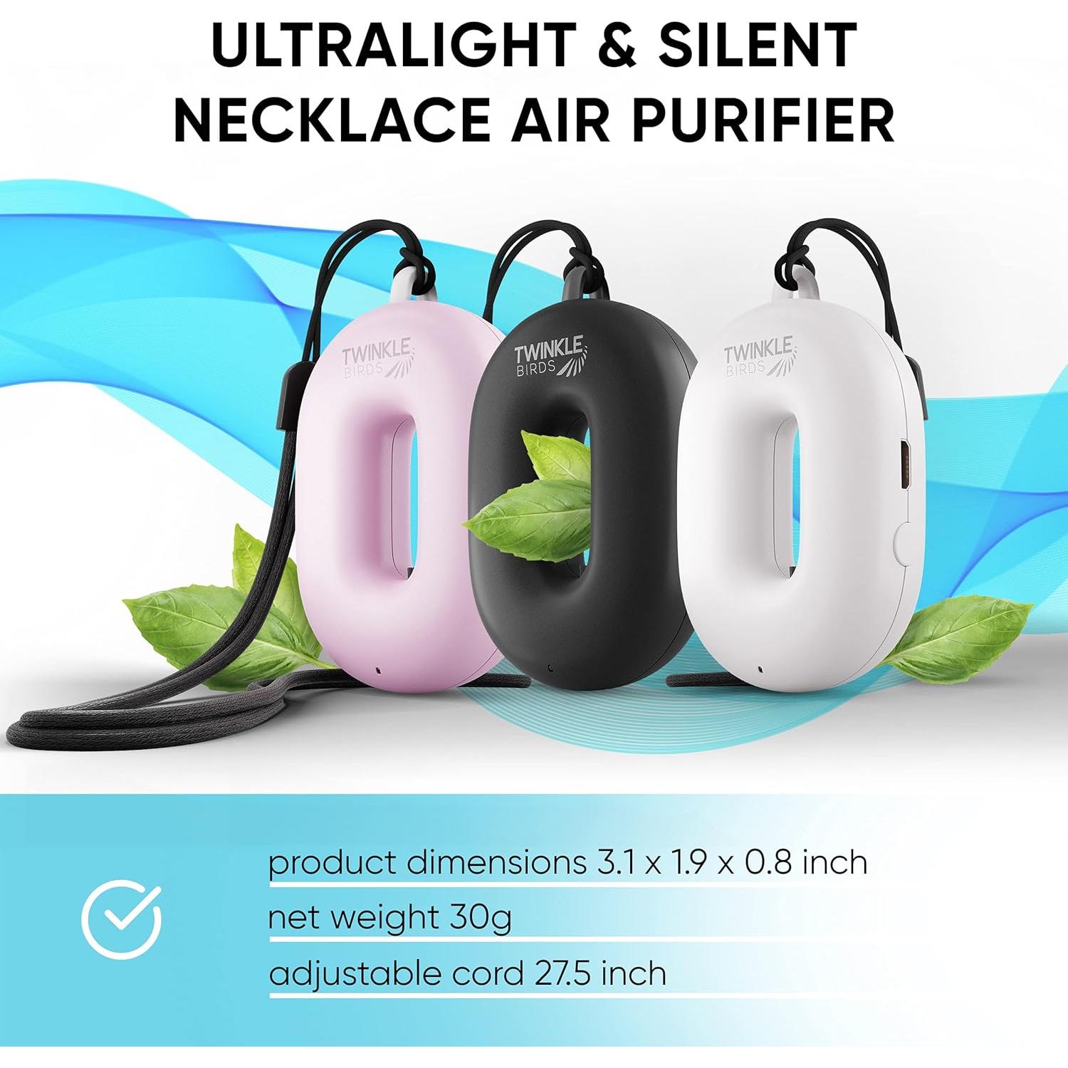 Collar Purificador de Aire Portátil Twinkle Birds JO-2001 - Ionizador Recargable