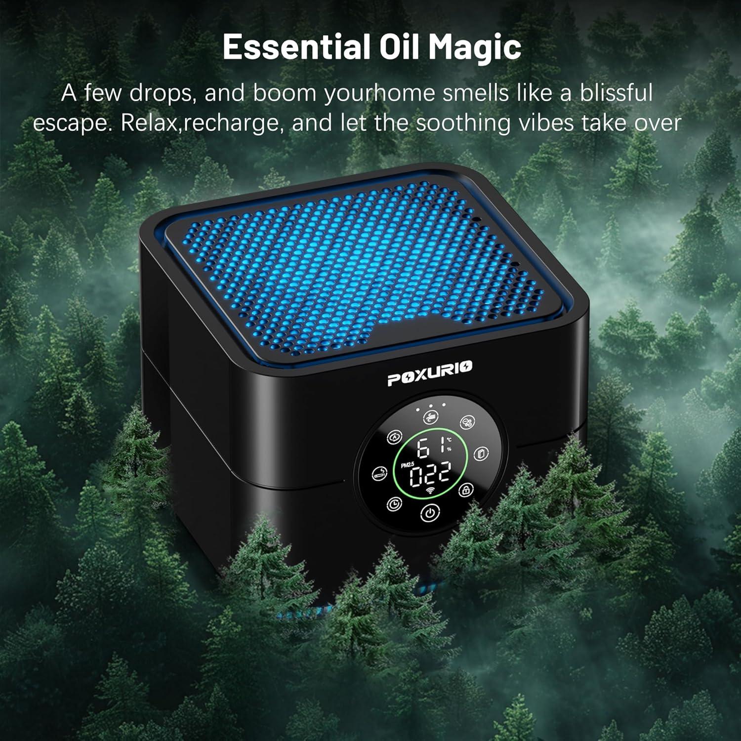 Purificador de Aire POXURIO H13 HEPA con Pantalla PM2.5 55.74 m²