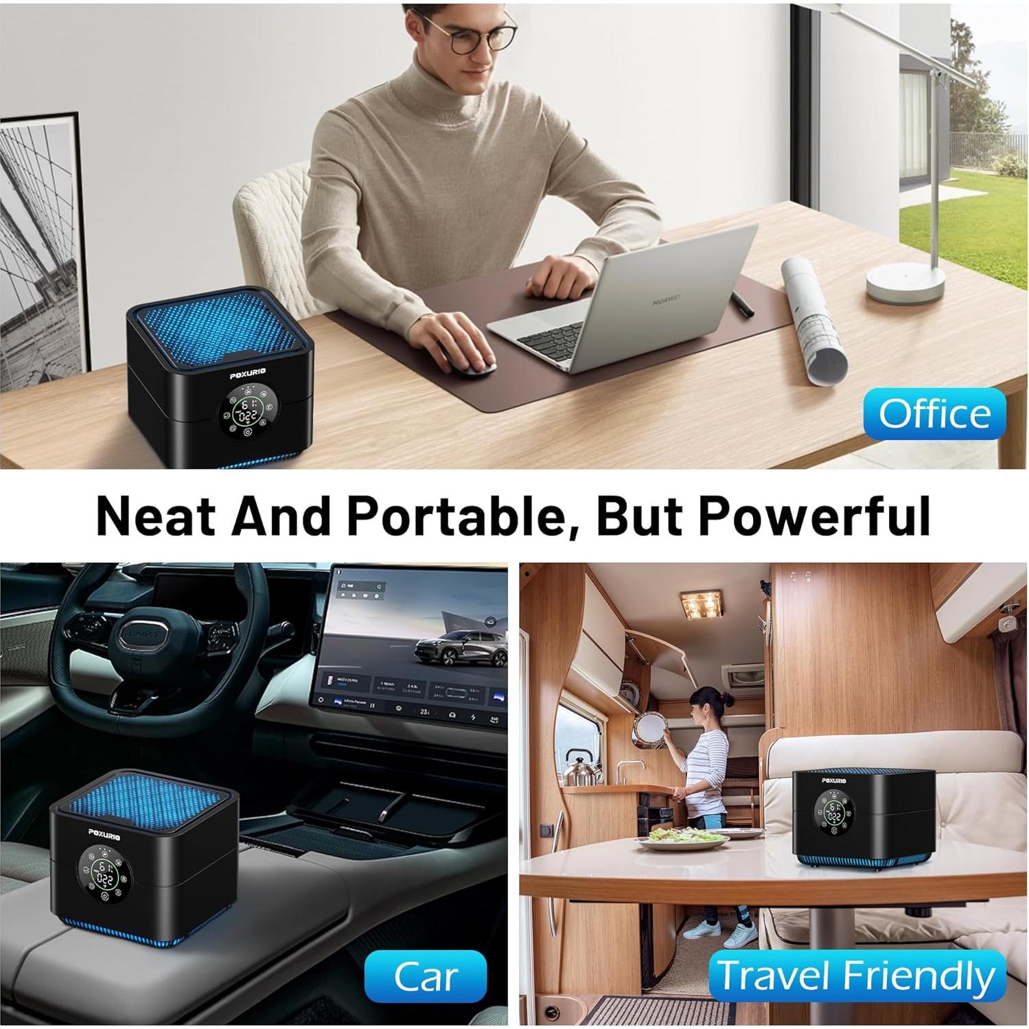 Purificador de Aire POXURIO H13 HEPA con Pantalla PM2.5 55.74 m²