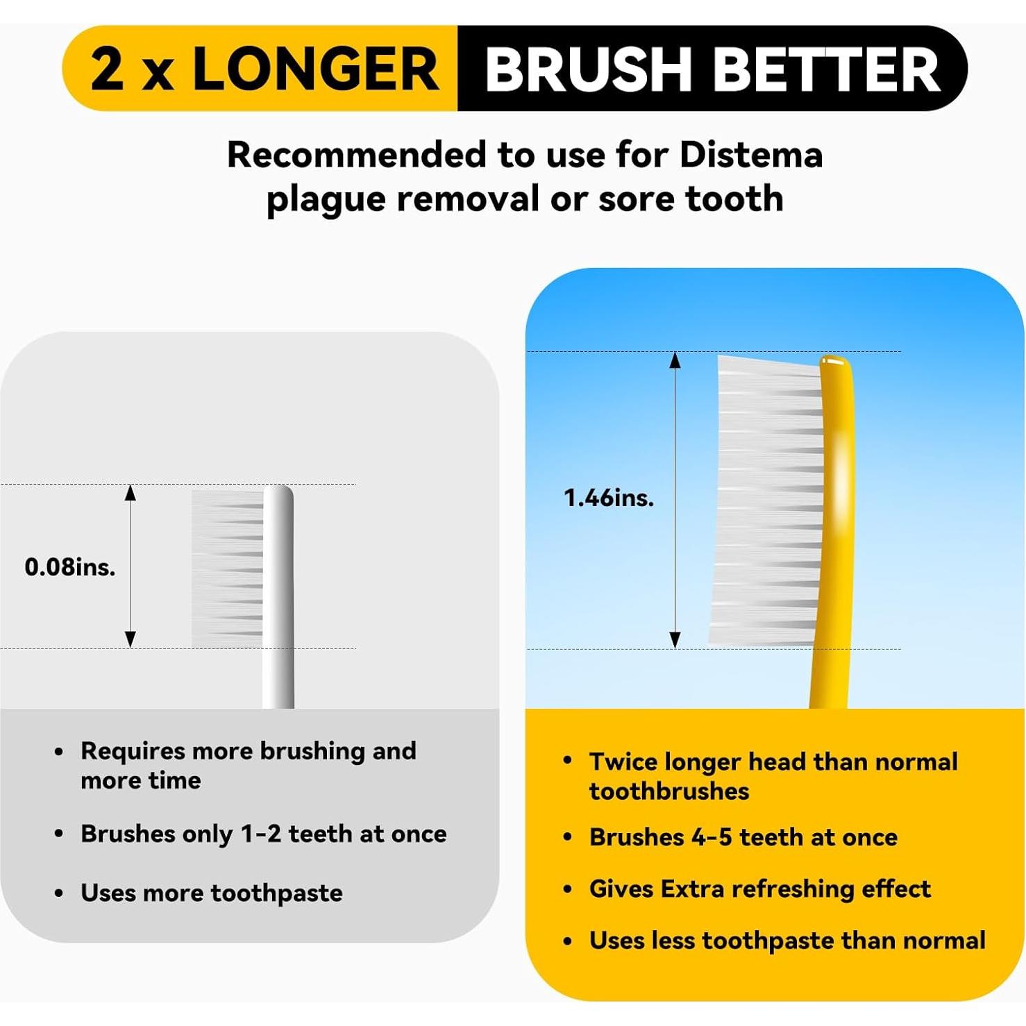 Cepillo de Dientes Duro DEXING Cabeza Grande 4 Unidades