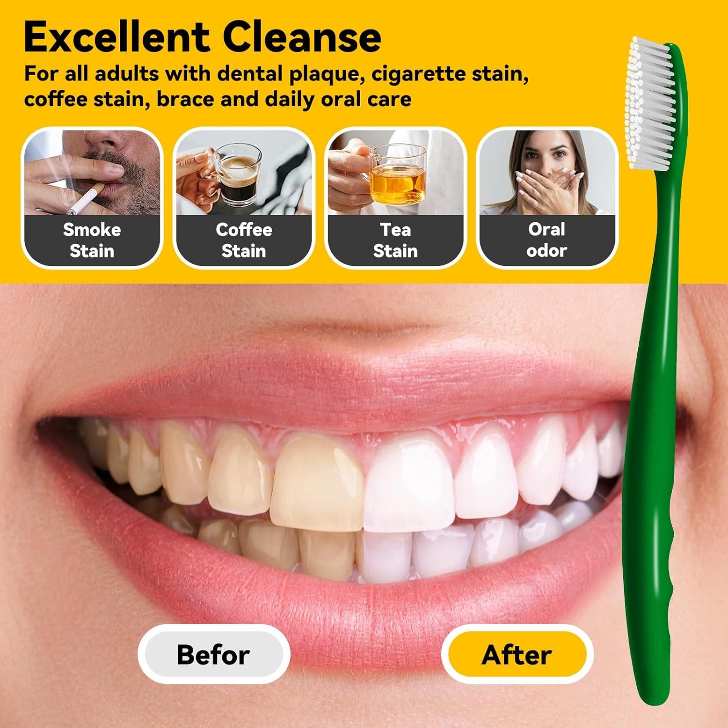 Cepillo de Dientes Duro DEXING Cabeza Grande 4 Unidades