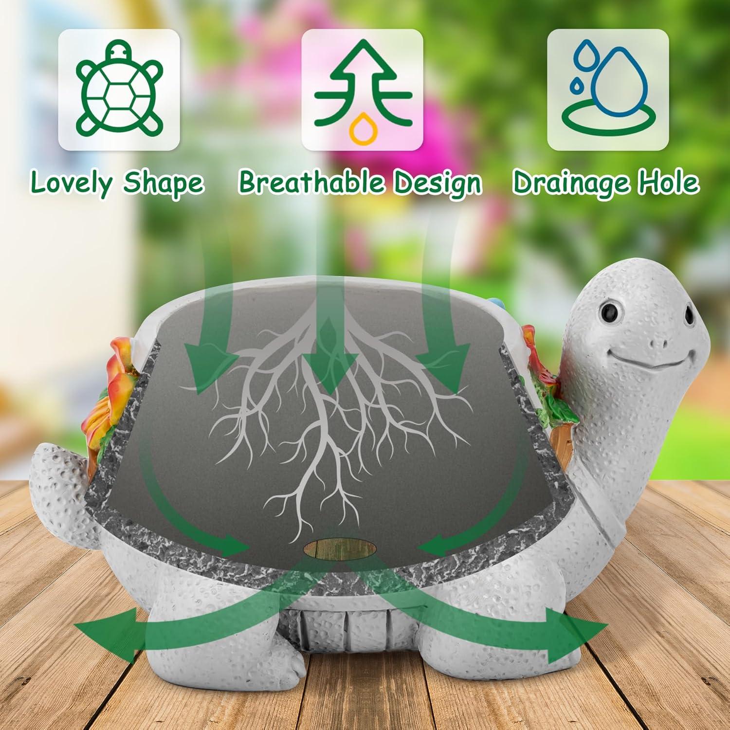 Maceta Tortuga LESES con Drenaje para Suculentas 15.24 cm