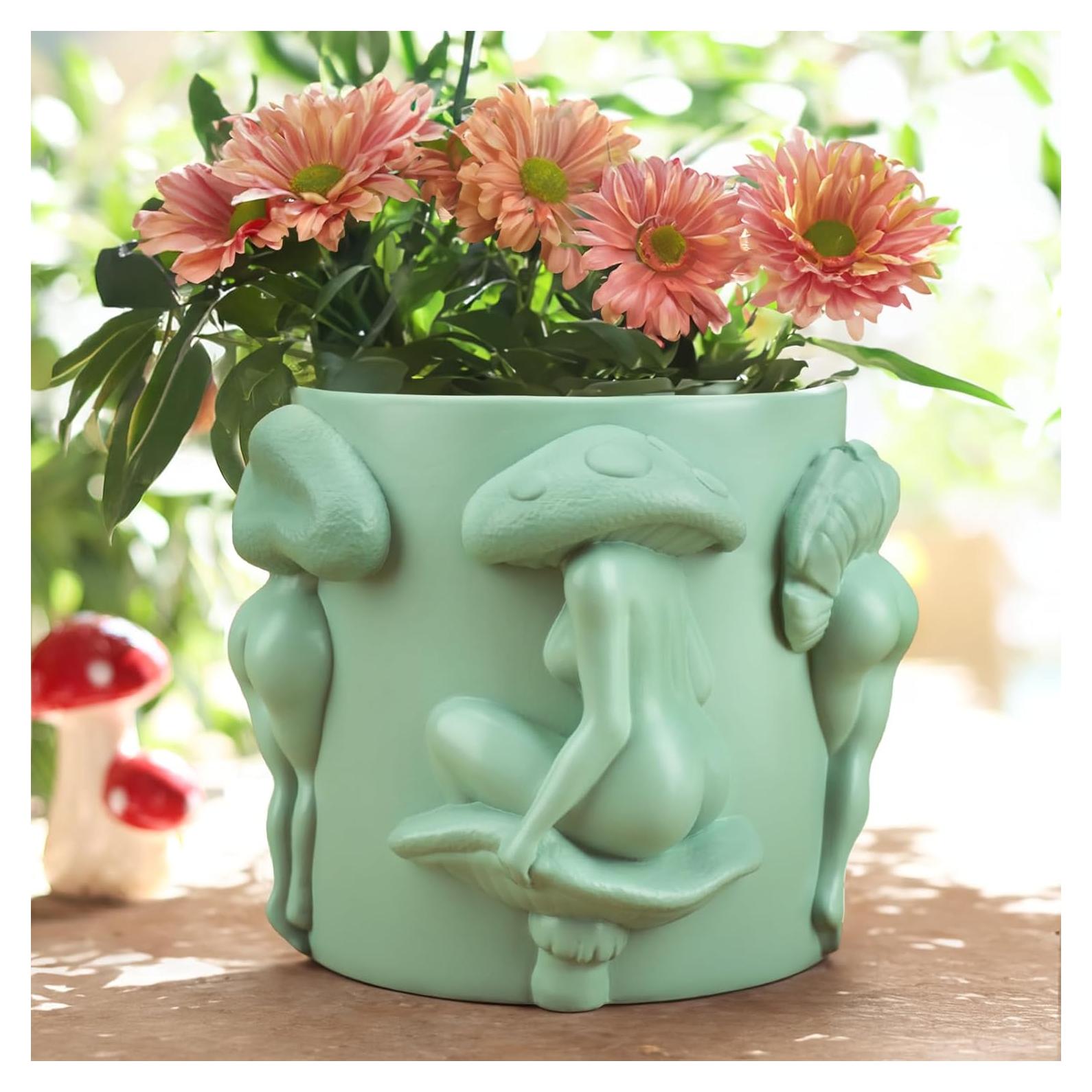 Maceta de Cuerpo Femenino GUGUGO 12.7 cm Verde Salvia