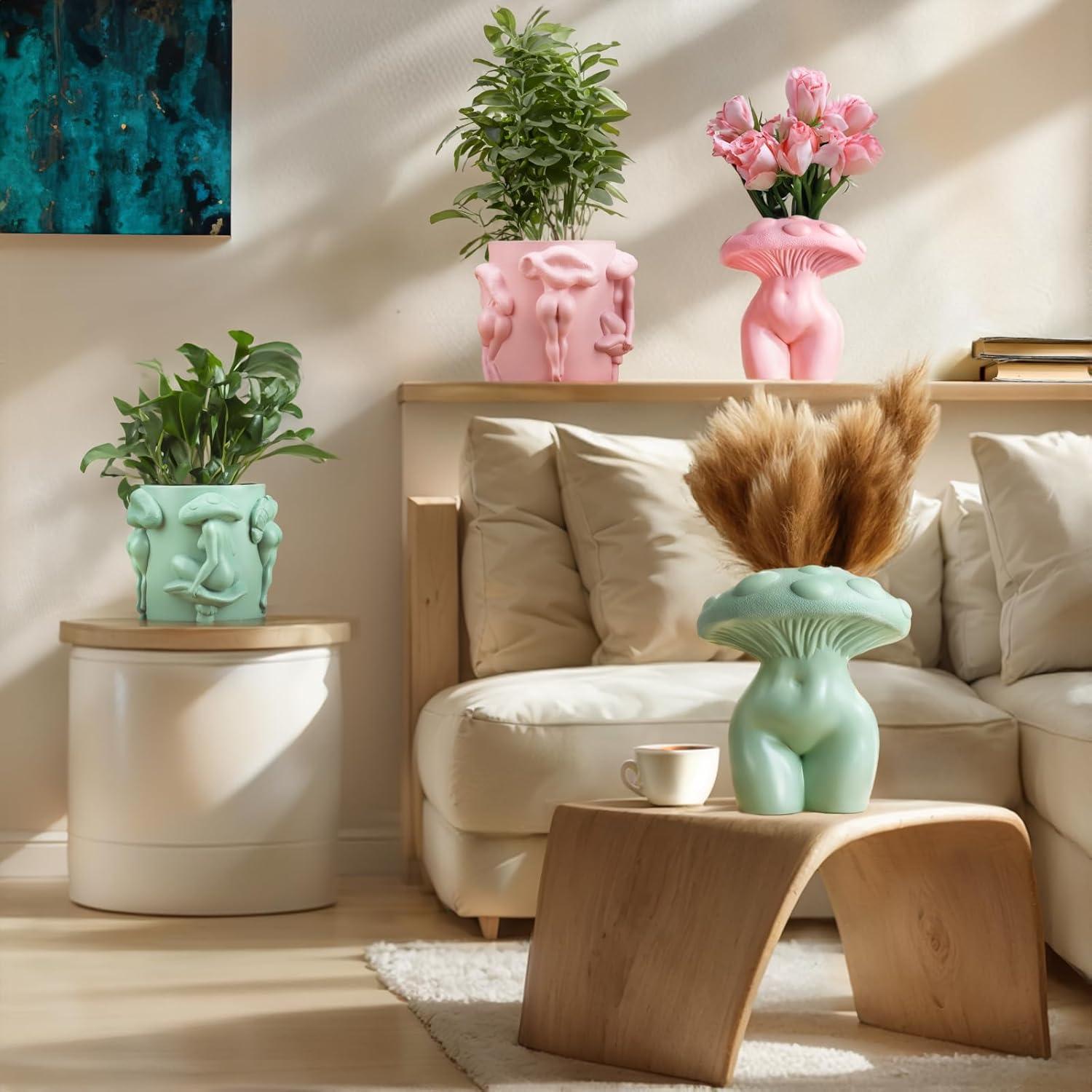 Maceta de Cuerpo Femenino GUGUGO 12.7 cm Verde Salvia