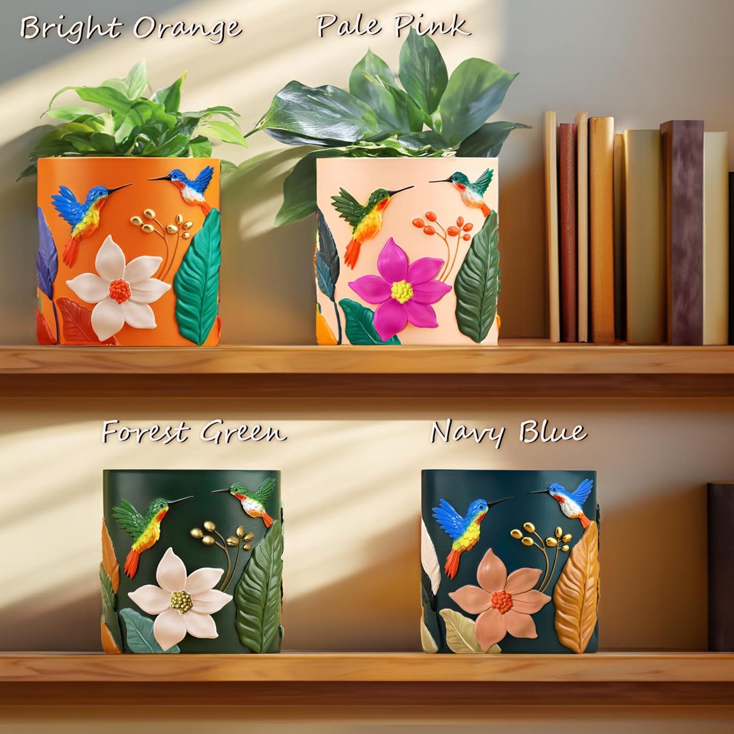 Maceta Decorativa GUGUGO Colibrí Verde Oscuro 12.5cm