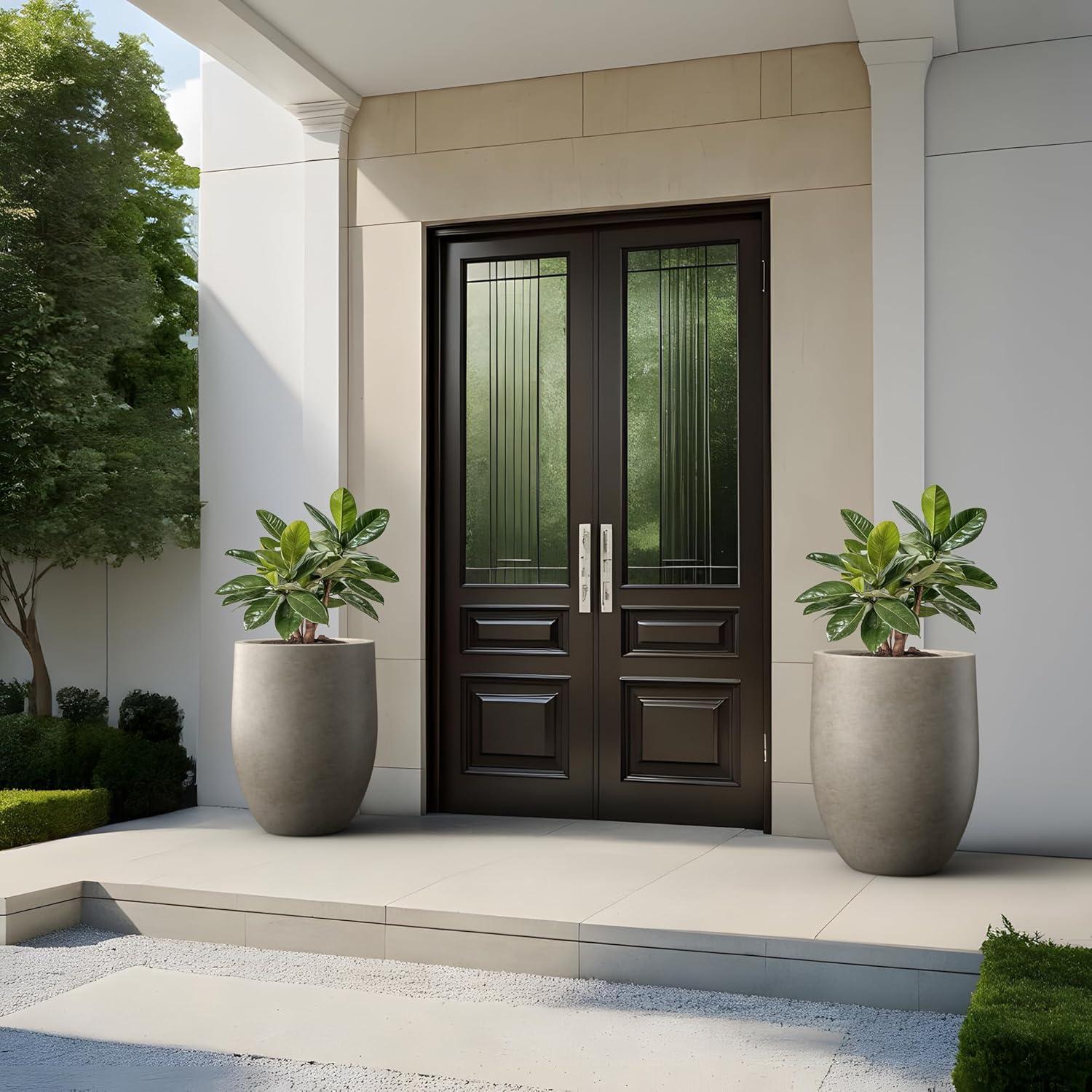 Maceta de Concreto Kante 55 cm Redonda con Drenaje - Moderna