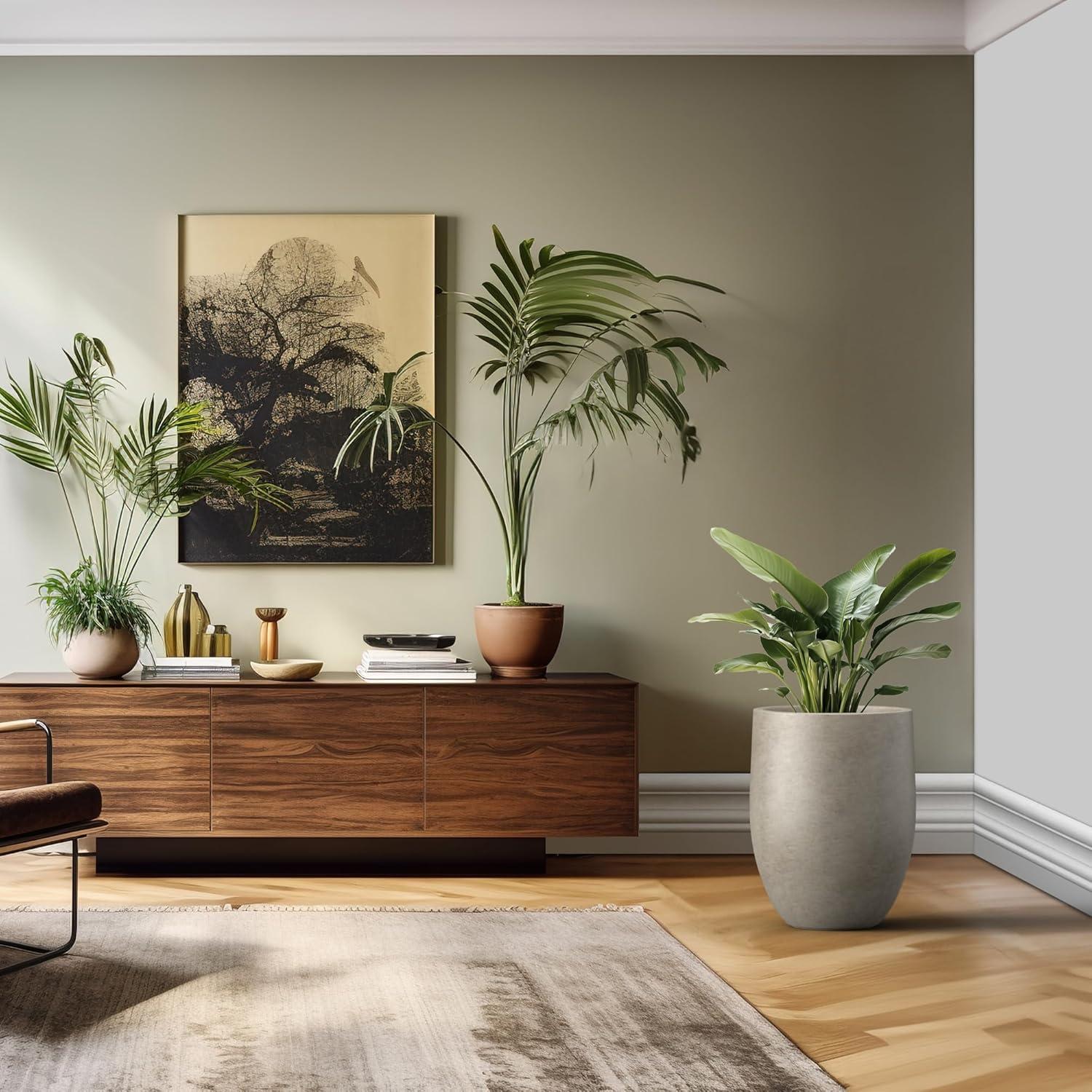 Maceta de Concreto Kante 55 cm Redonda con Drenaje - Moderna