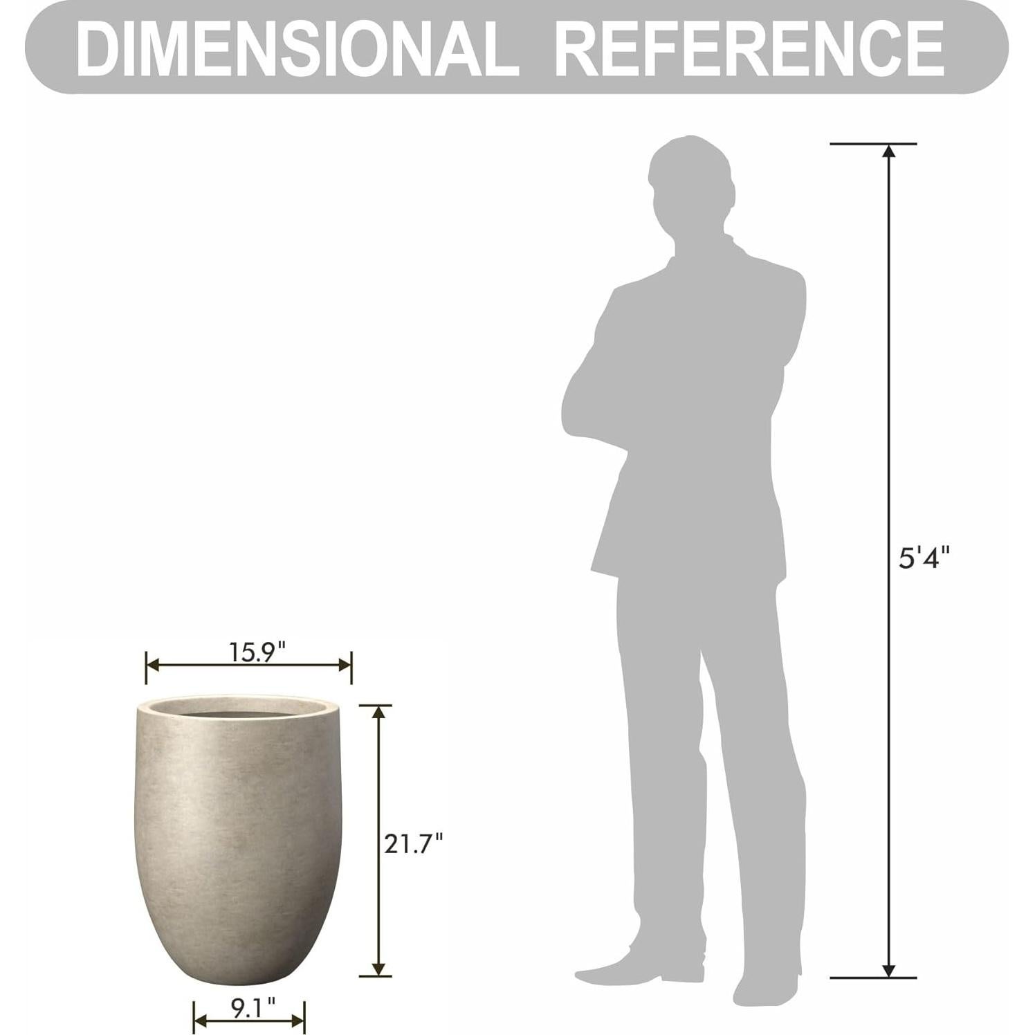 Maceta de Concreto Kante 55 cm Redonda con Drenaje - Moderna