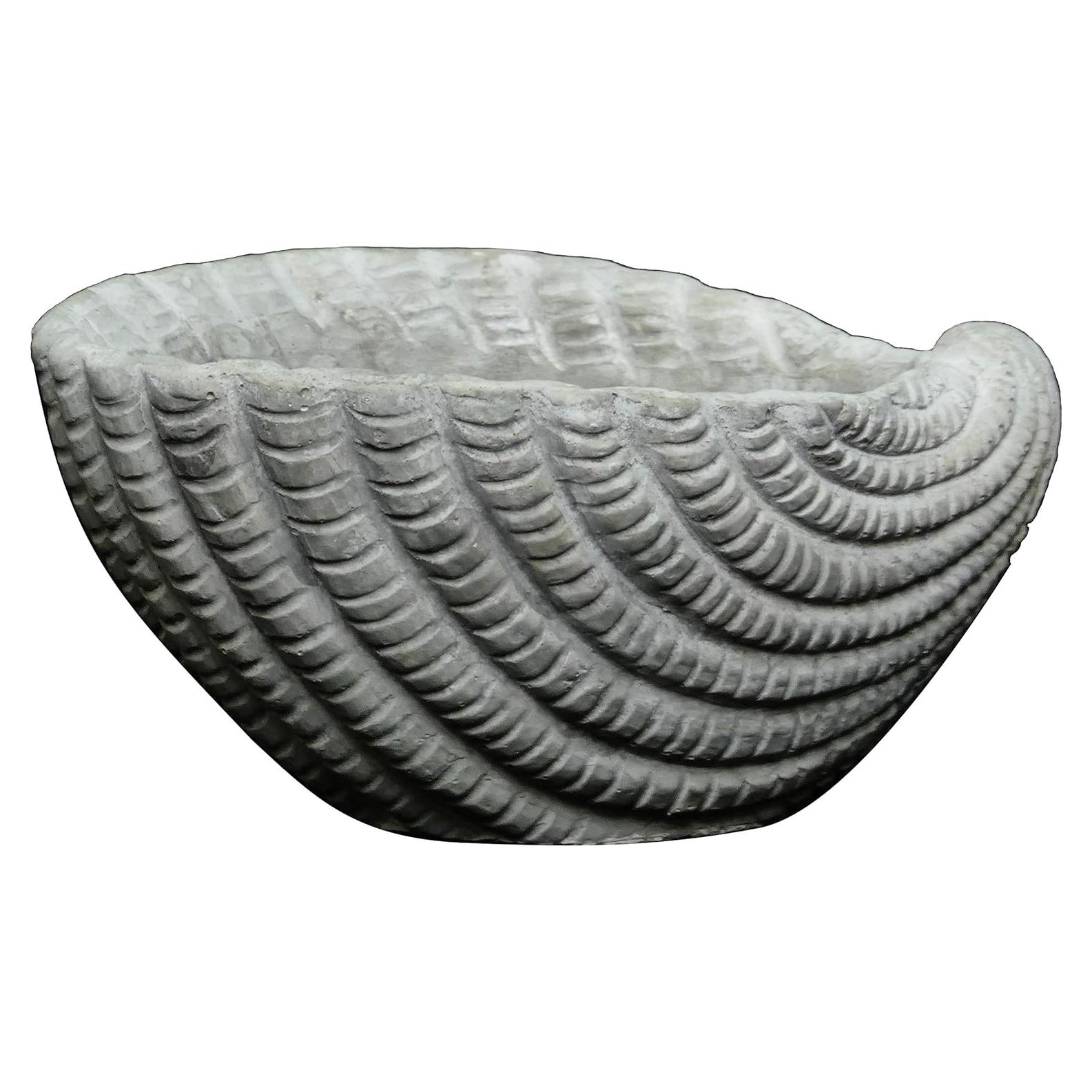 Maceta de Concreto Gris Clásica con Drenaje para Suculentas