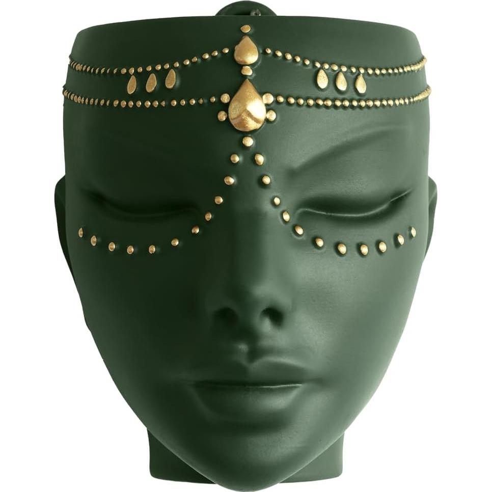 Maceta Cabeza Bossa Linda Verde Serena 17.78 cm para Plantas