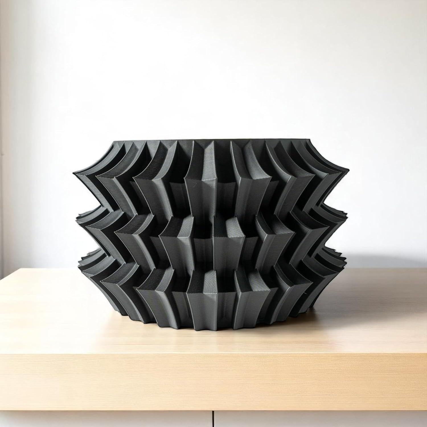 Maceta Moderna Galería de Goteo Shogun 15.24 cm Negro