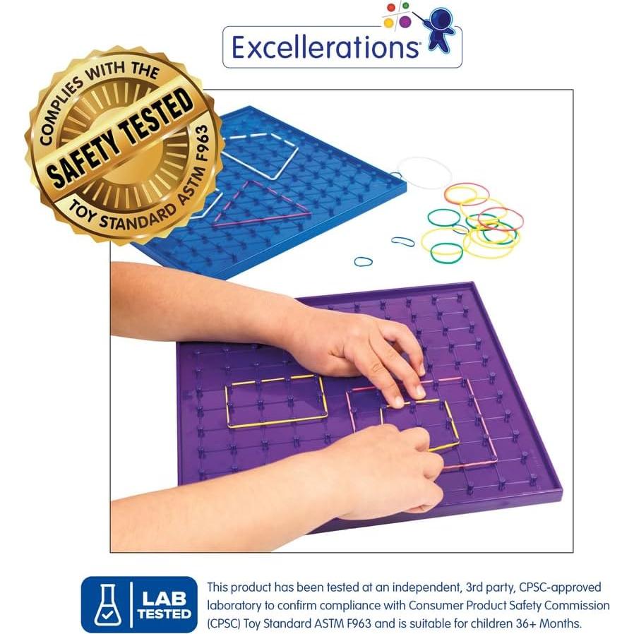 Juego de Tableros Geoboard Excellerations 23 cm Set de 6