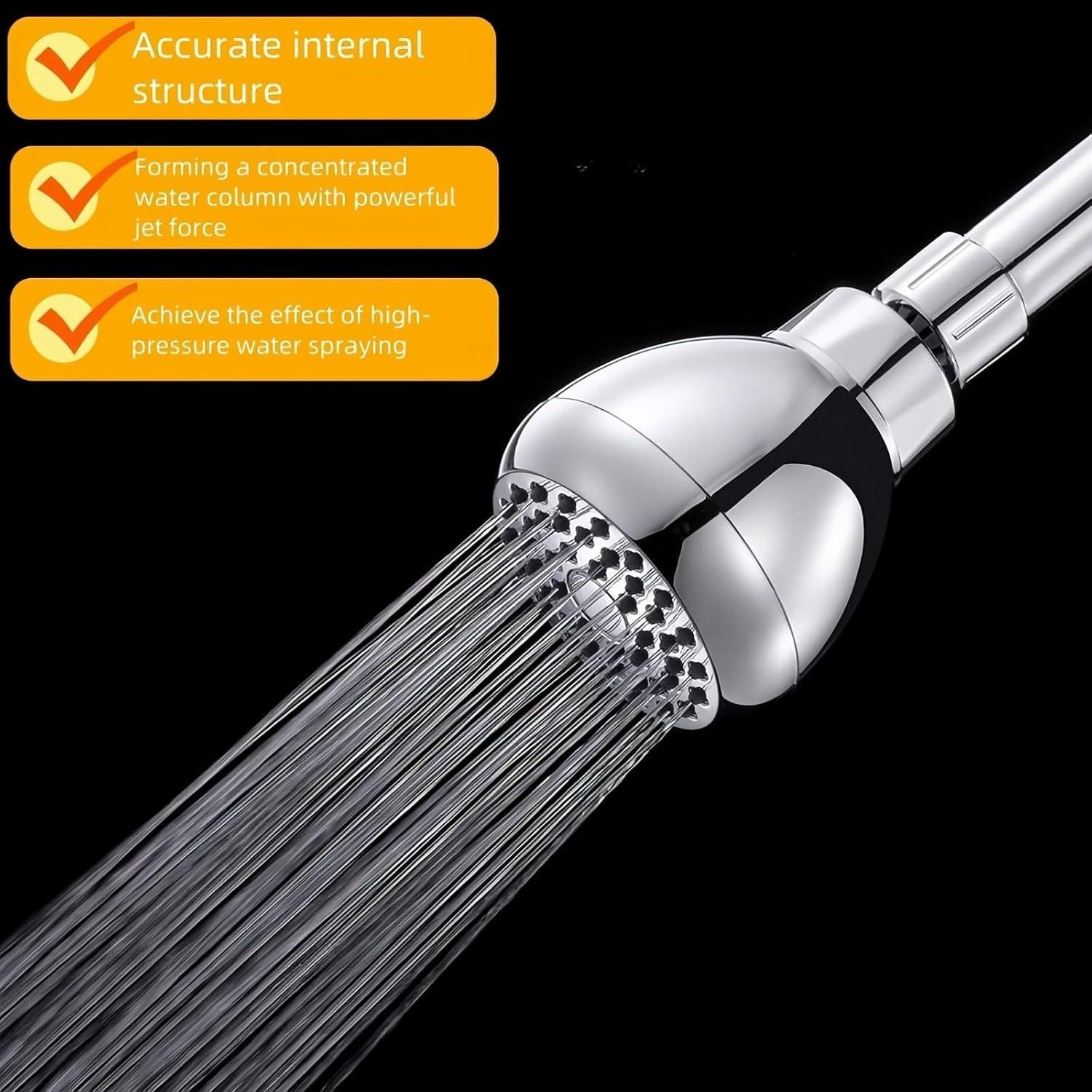 Cabezal de Ducha Alta Presión FANBODTA 3" Cromo Rotación 360°