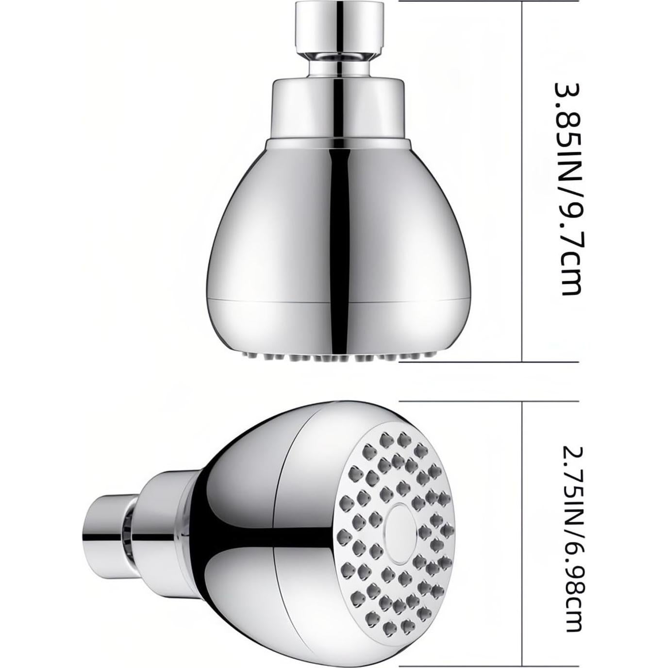 Cabezal de Ducha Alta Presión FANBODTA 3" Cromo Rotación 360°
