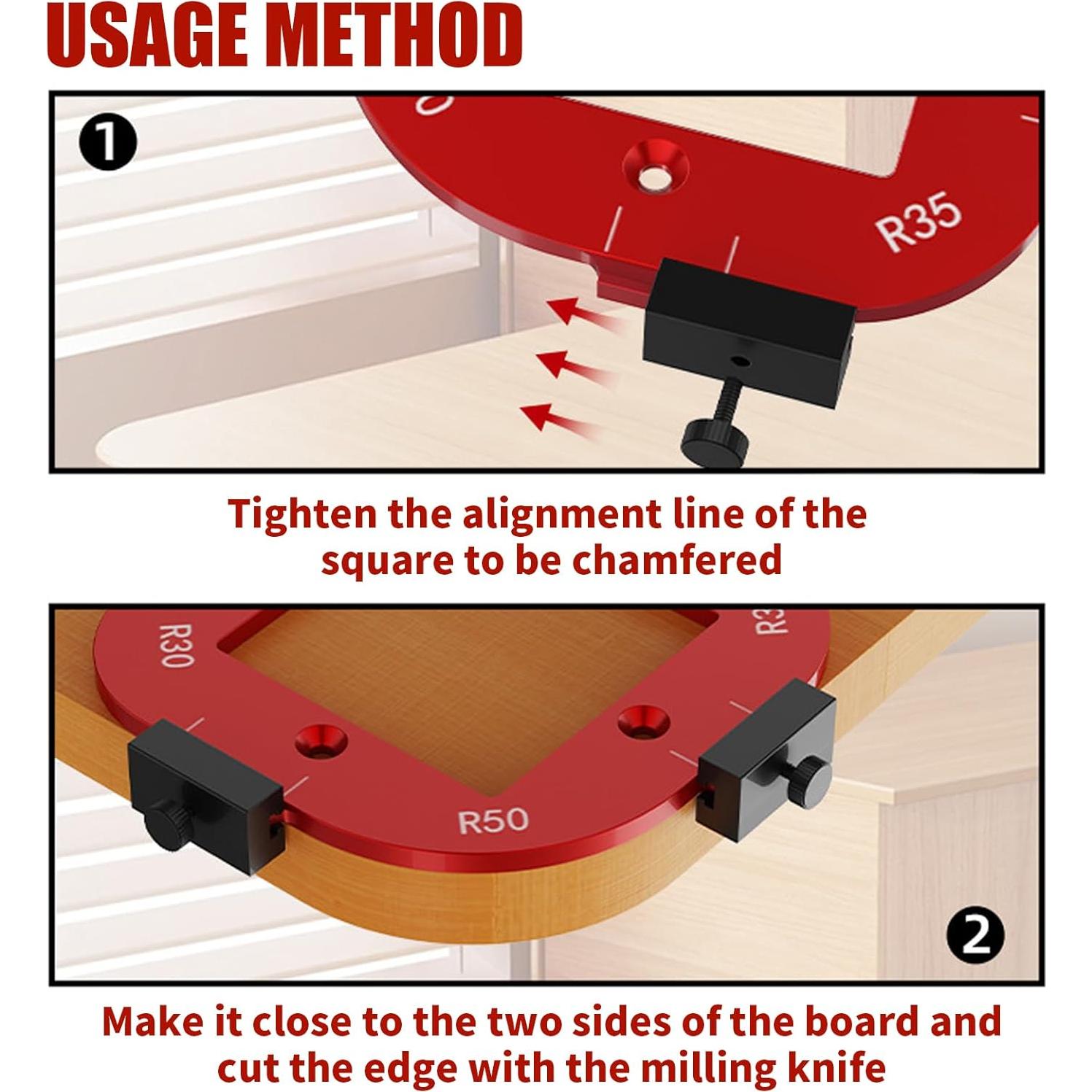 Plantilla de Radio de Esquina FAMIWIN con Cortador, Aluminio