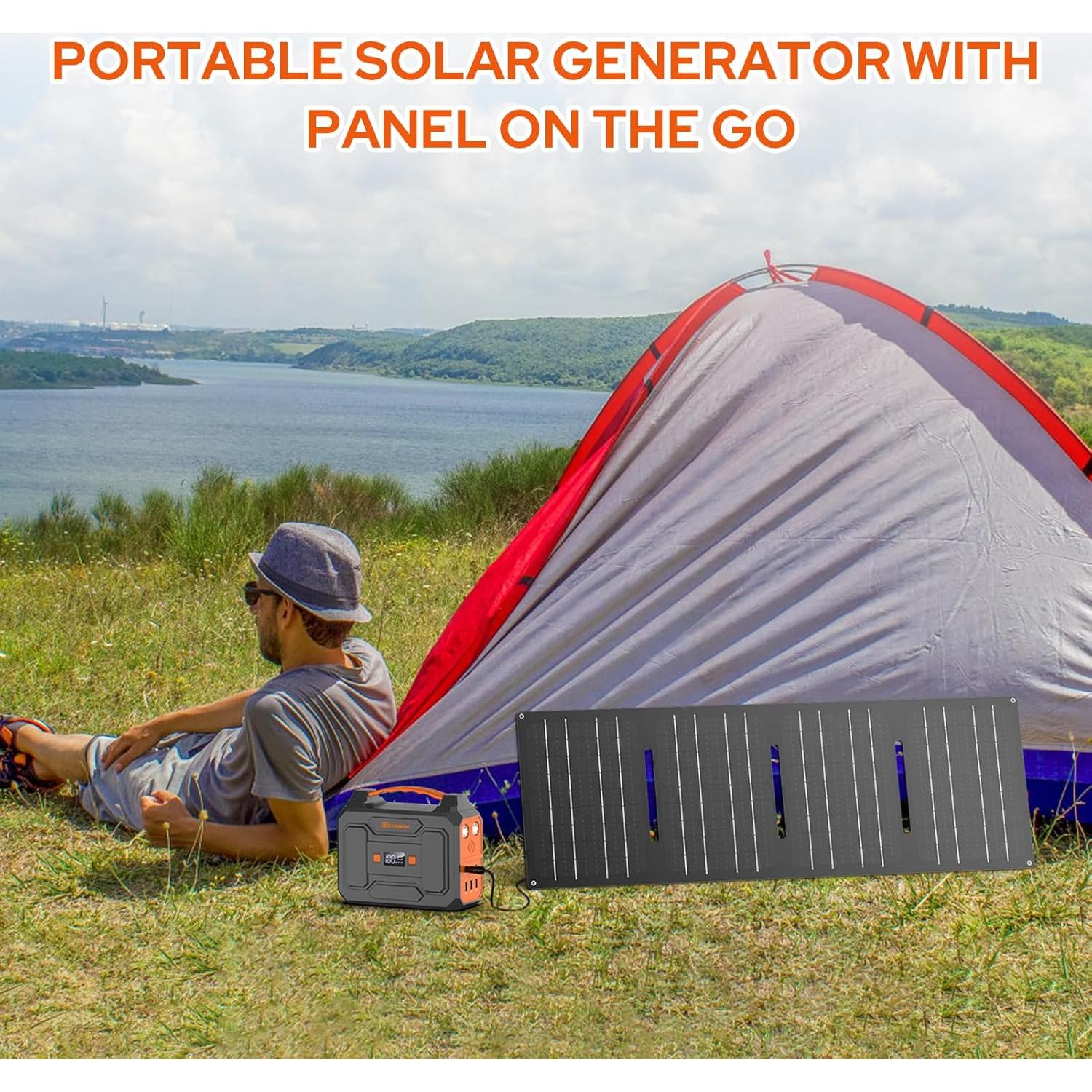 Estación de Energía Solar Portátil ZeroKor 100W con Panel 40W