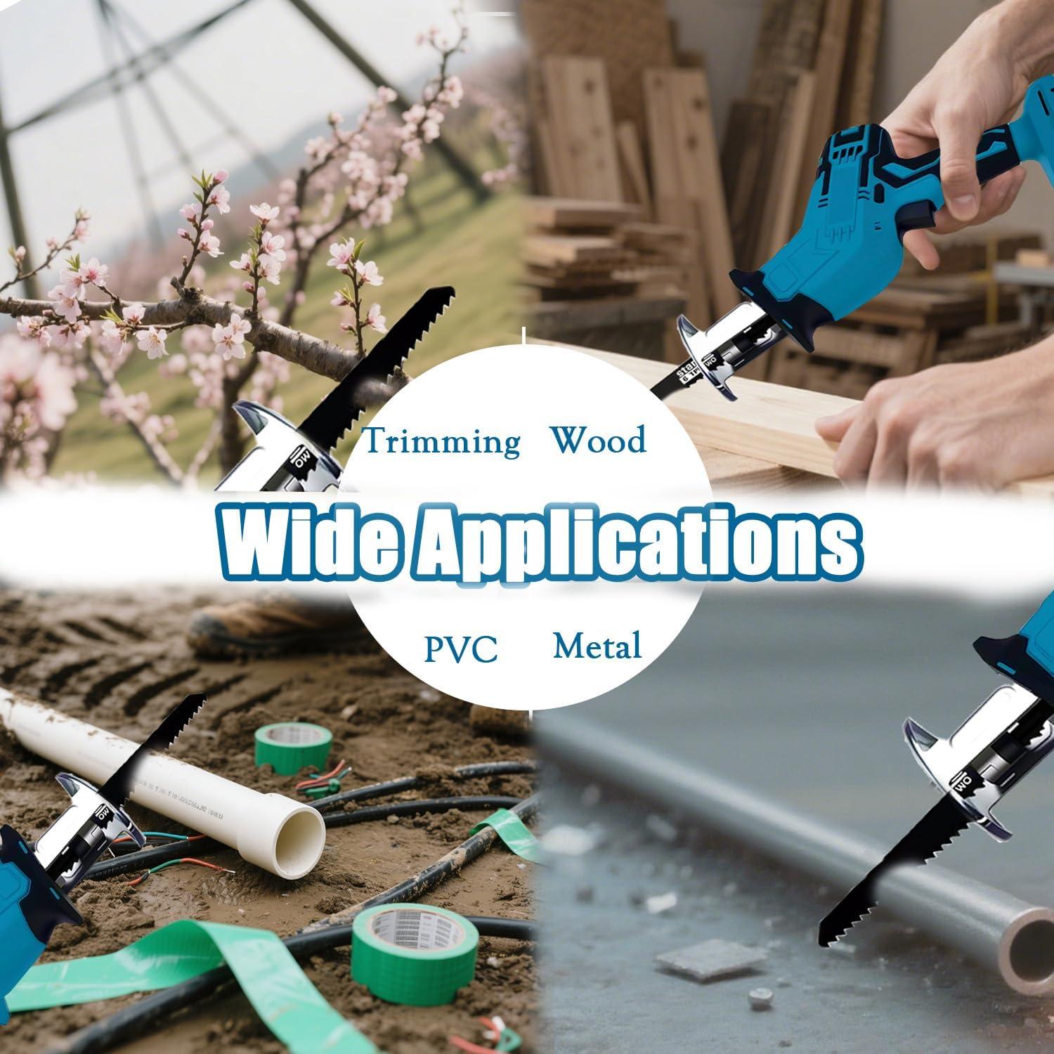 Sierra Recíproca Inalámbrica Yangtzone 18V 0-3000 RPM Azul