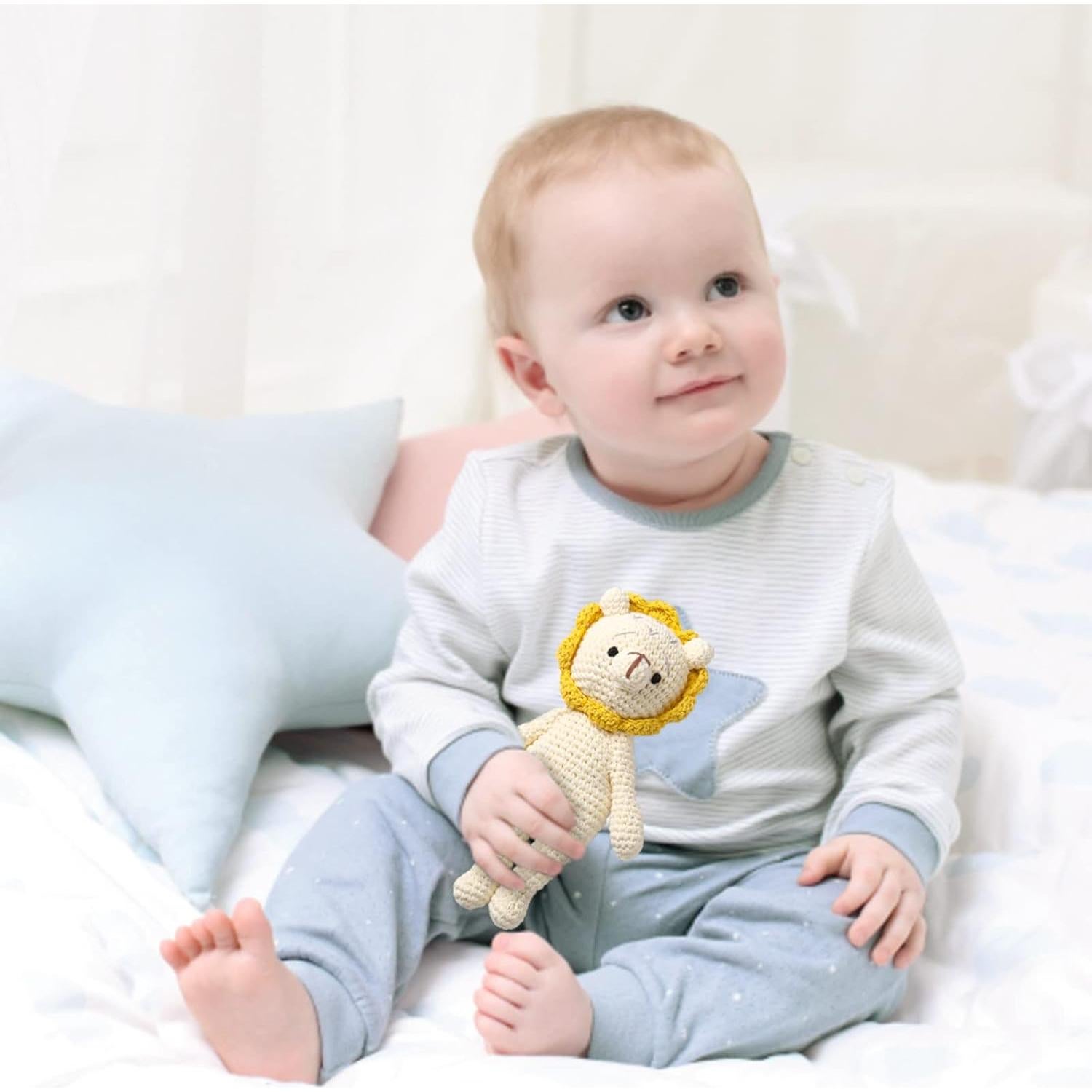 Animal de Peluche de Crochet Natural Let's Make León 18.5 cm