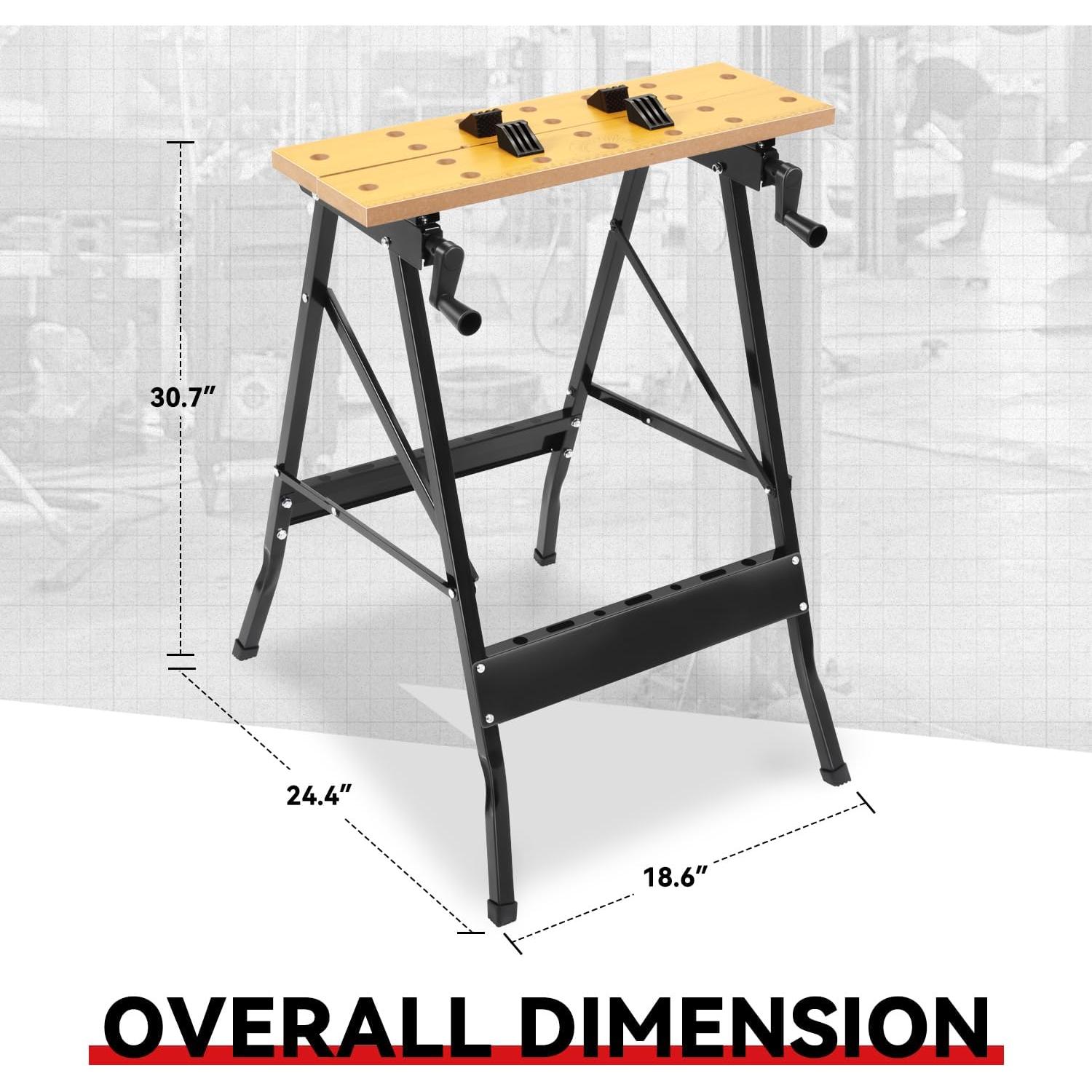 Banco de Trabajo Plegable Auto Dynasty 100 kg Ajustable 20-30 cm
